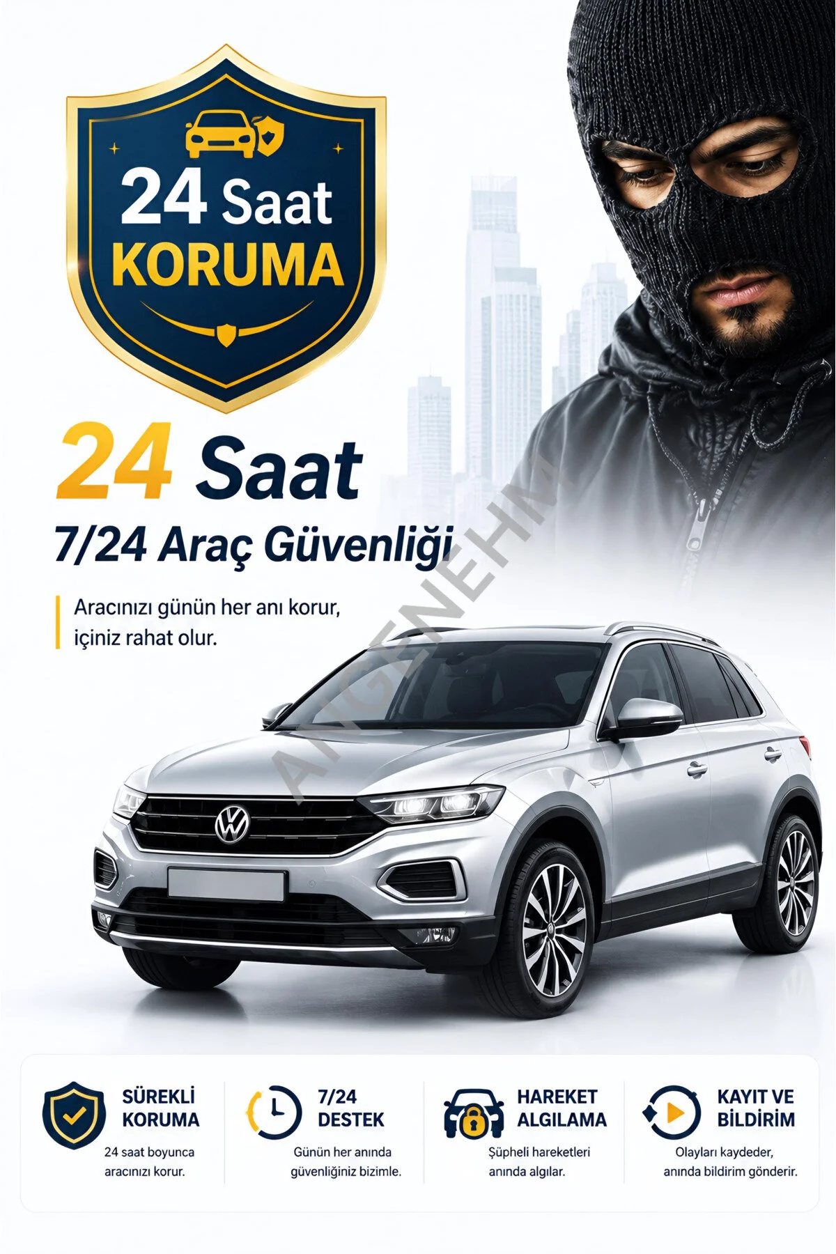 Angenehm Ön Arka İç Geniş Açı Net Görüntü 4K 1080P Full HD Araç İçi Dışı Kamera G Sensör Wifi GPS 3 Kamera