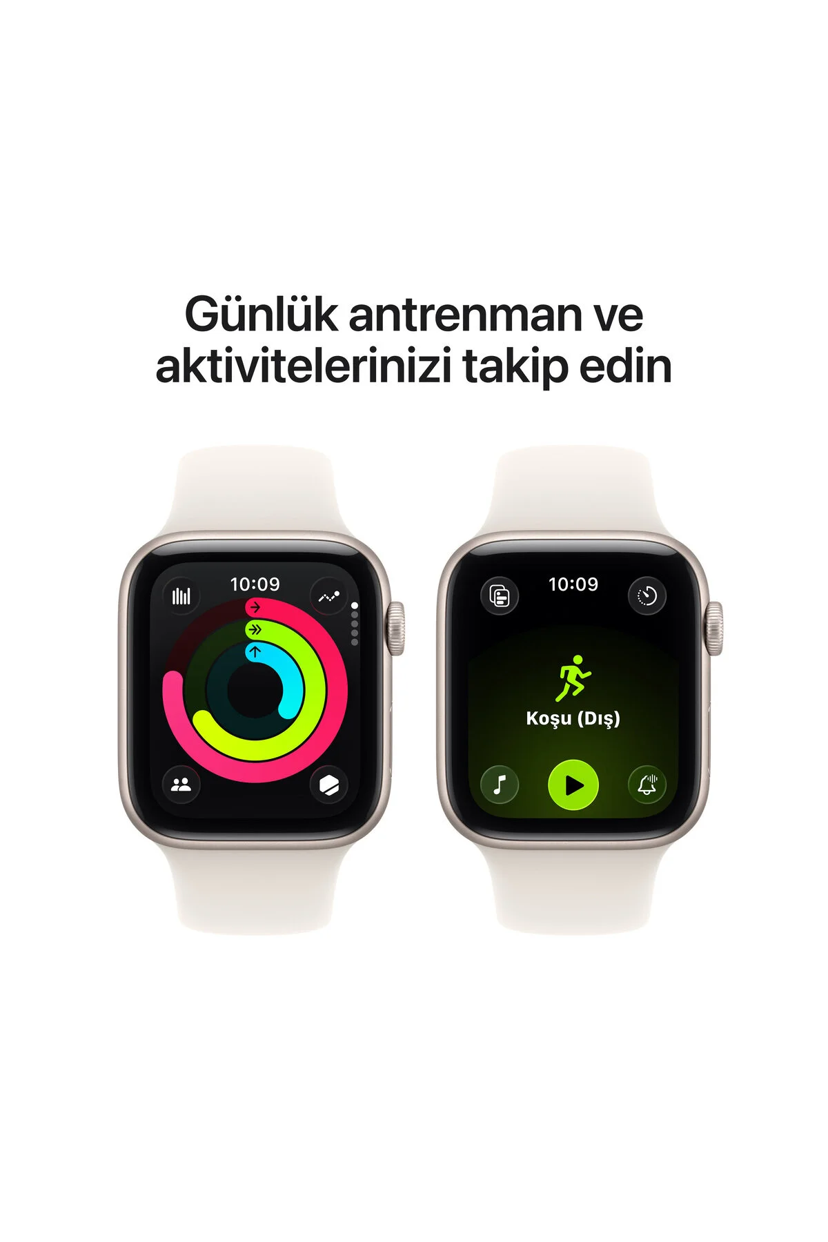 Apple Watch SE 3 GPS, 40mm Yıldız Işığı Alüminyum Kasa ve Yıldız Işığı Spor Kordon - S/M