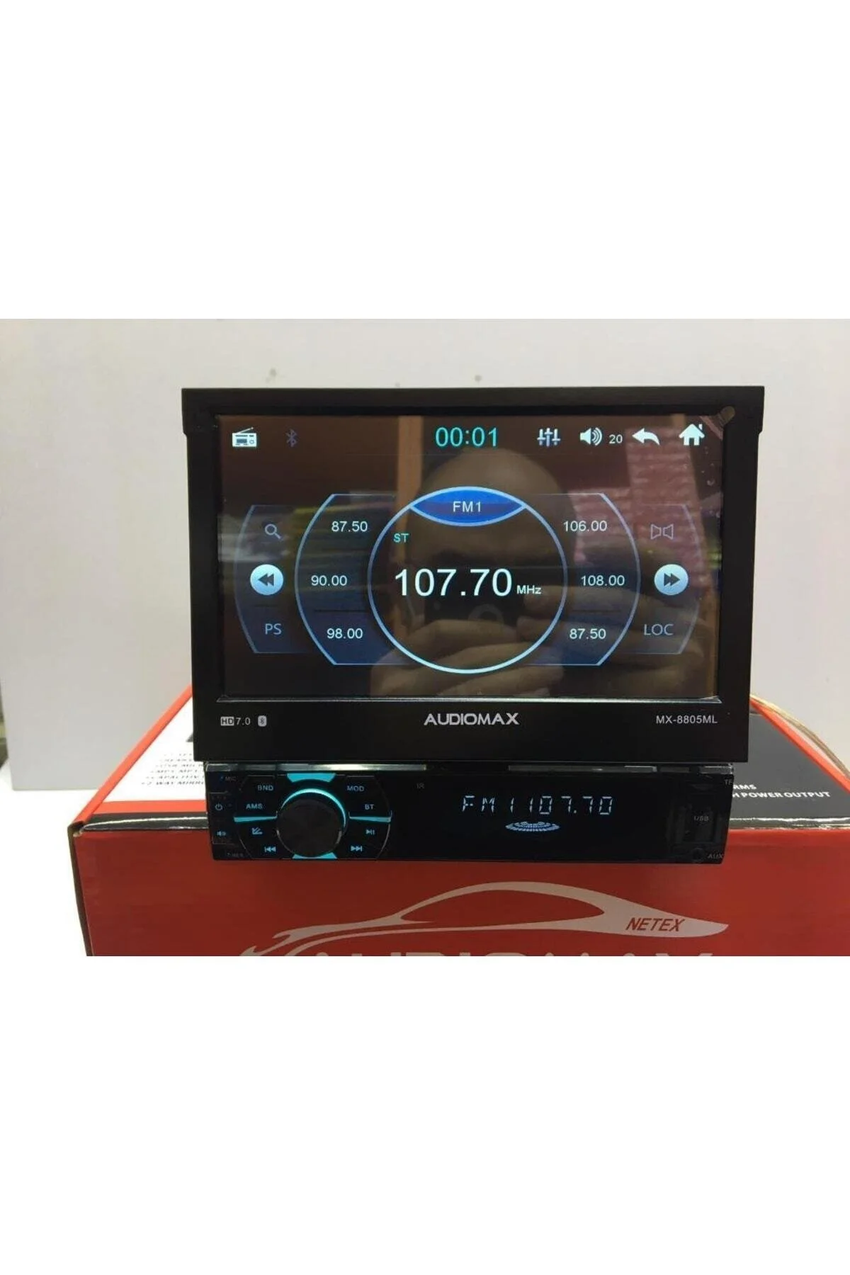 Audiomax Mx-8803ml Indash Oto Teyp Gizli Ekran 7" Ful Hd Ekran Usb Sd Aux Bt Mıror