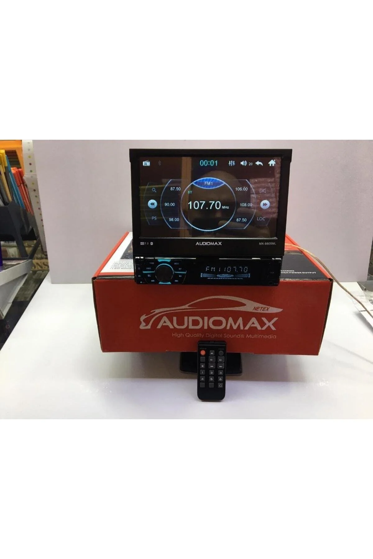 Audiomax Mx-8803ml Indash Oto Teyp Gizli Ekran 7" Ful Hd Ekran Usb Sd Aux Bt Mıror