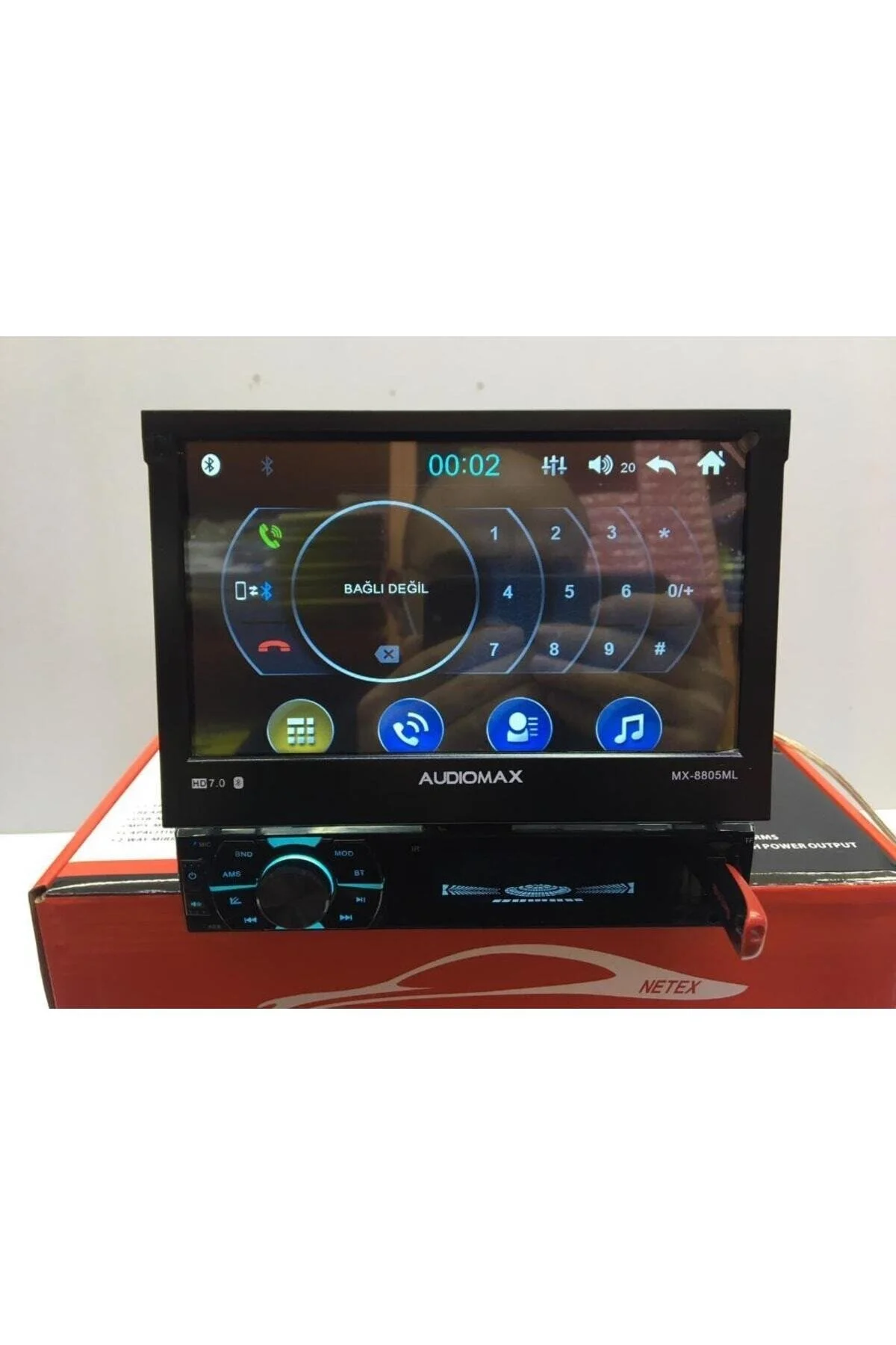 Audiomax Mx-8803ml Indash Oto Teyp Gizli Ekran 7" Ful Hd Ekran Usb Sd Aux Bt Mıror