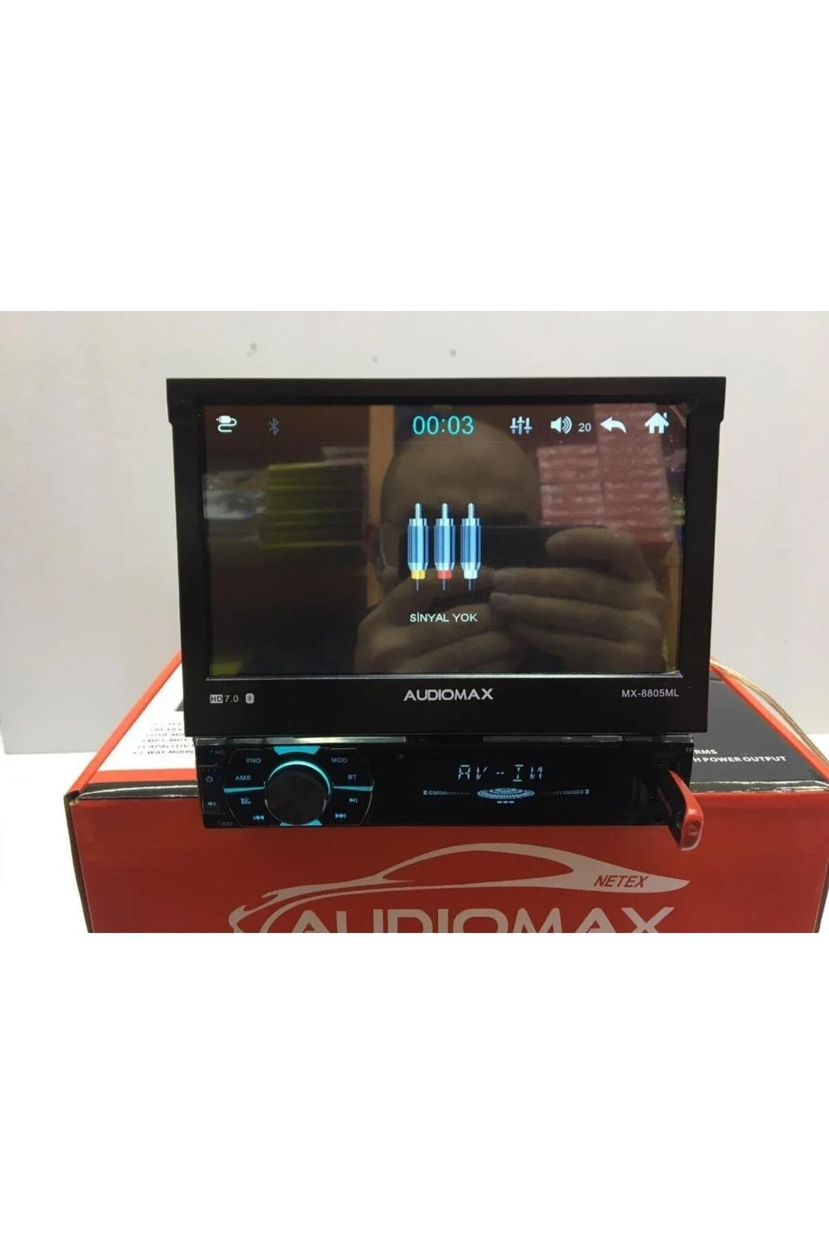 Audiomax Mx-8803ml Indash Oto Teyp Gizli Ekran 7" Ful Hd Ekran Usb Sd Aux Bt Mıror