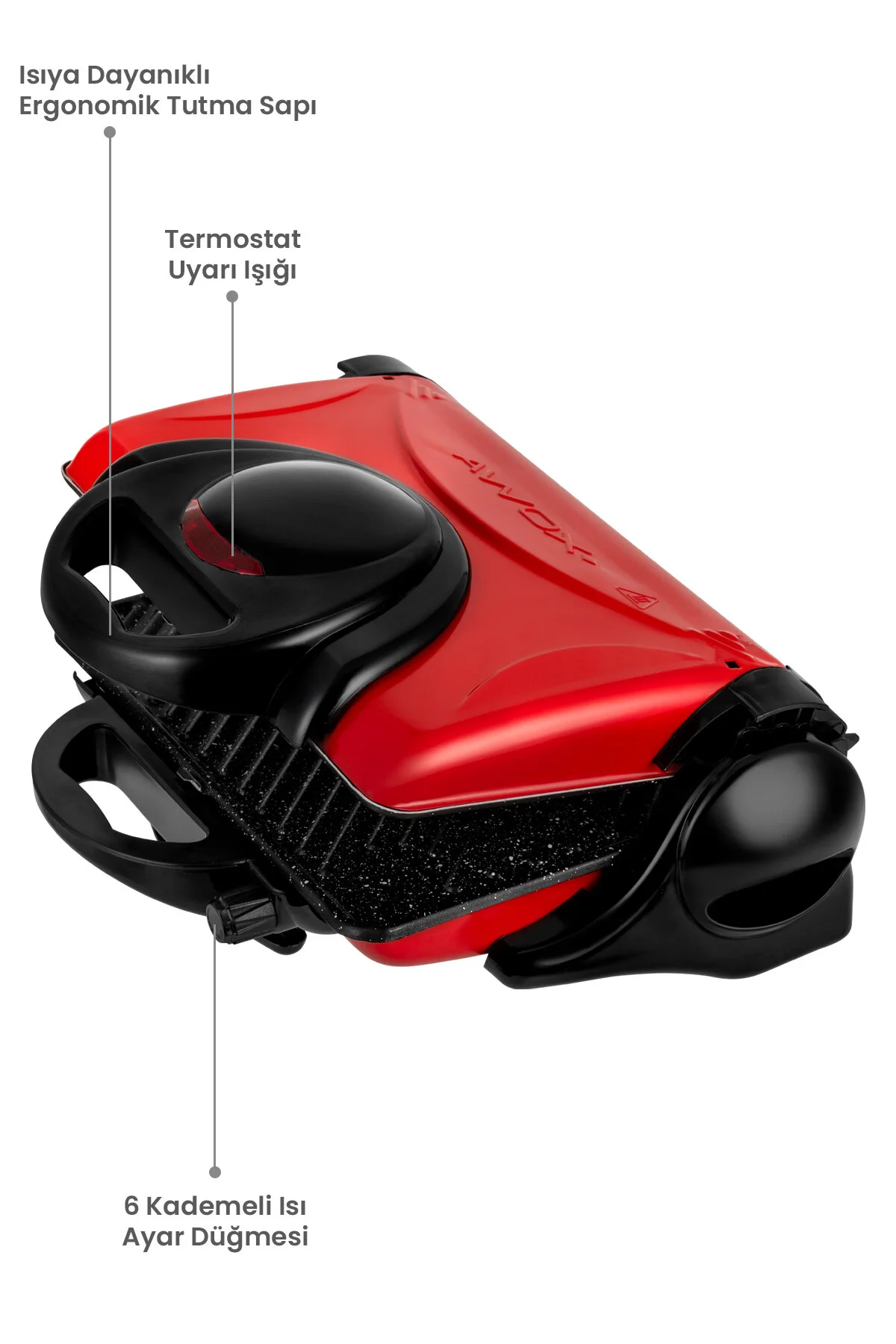 AWOX Orion Tost Ve Izgara Makinesi 180° Açılabilir 1800w Kırmızı