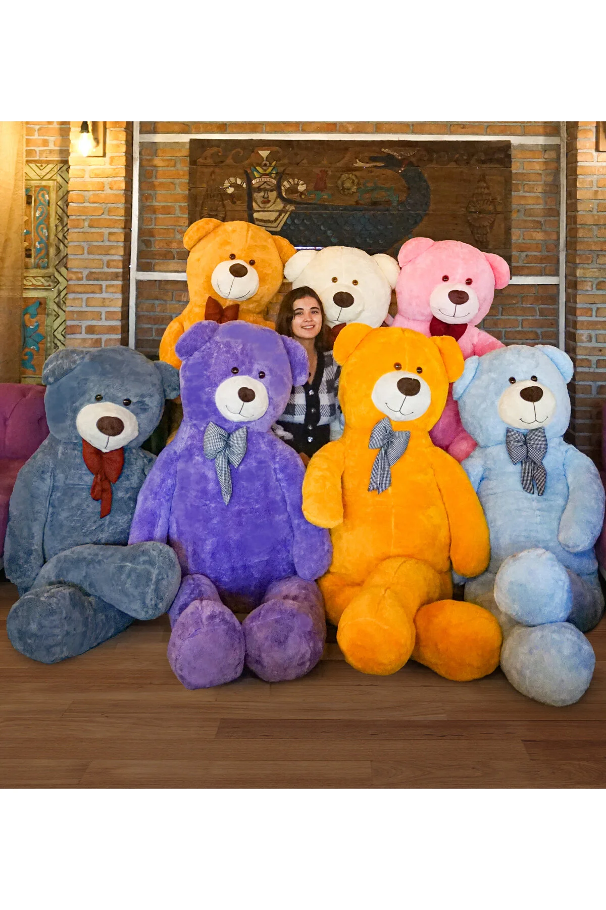 barış toys 200 Cm Papyonlu Büyük Ayıcık (%100 Yerli)