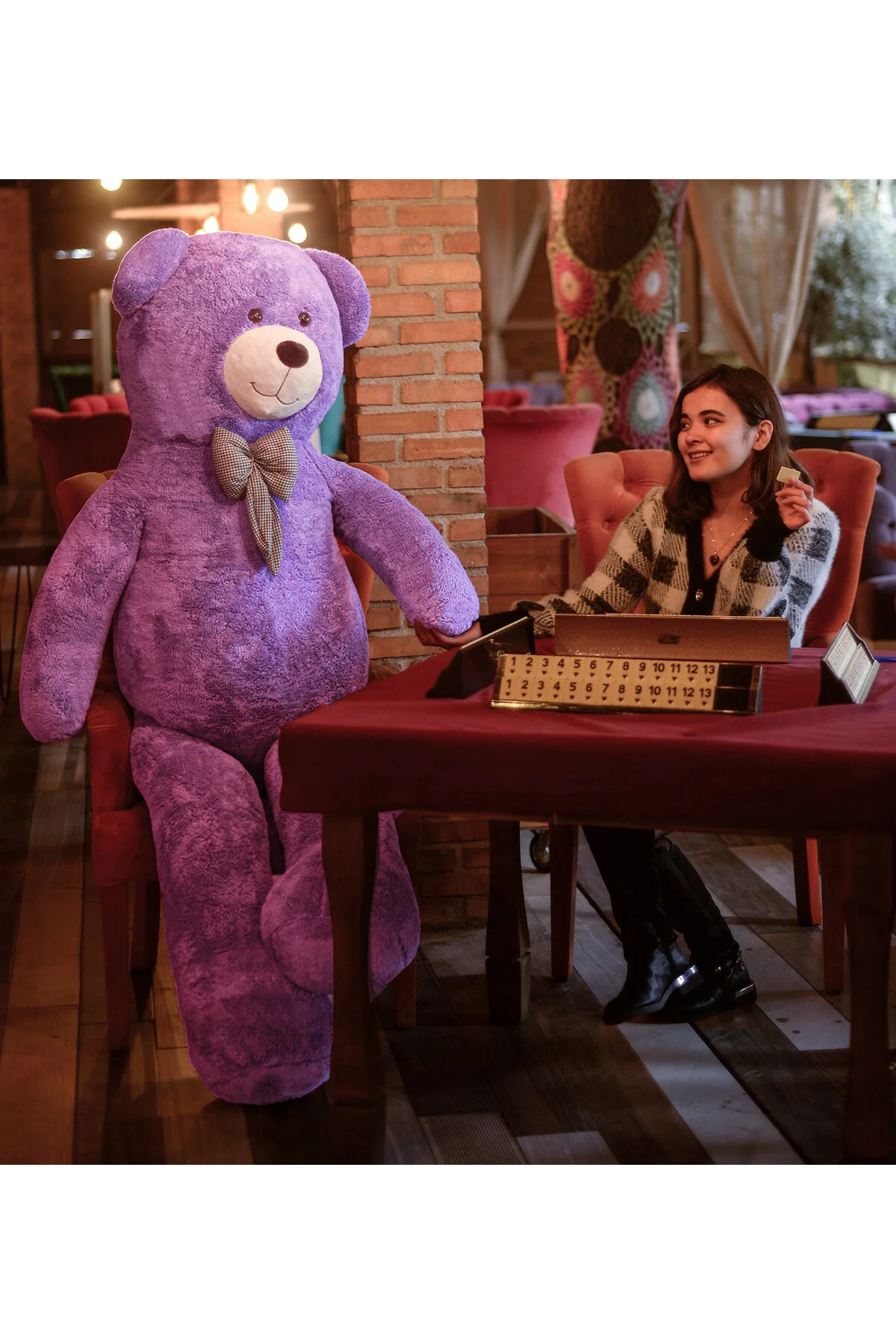 barış toys 200 Cm Papyonlu Büyük Ayıcık (%100 Yerli)