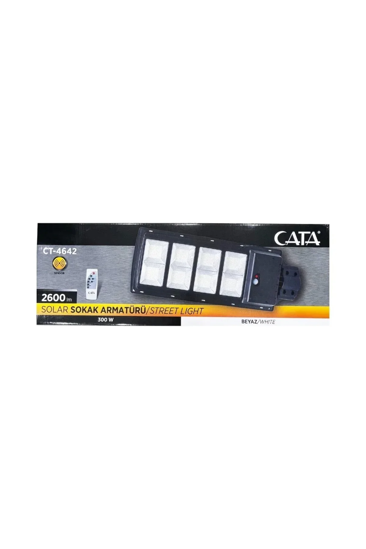 Cata Ct-4642 Solar Güneş Enerjili Uzaktan Kumandalı Bahçe Sokak Aydınlatma Lambası 6400K (300W)