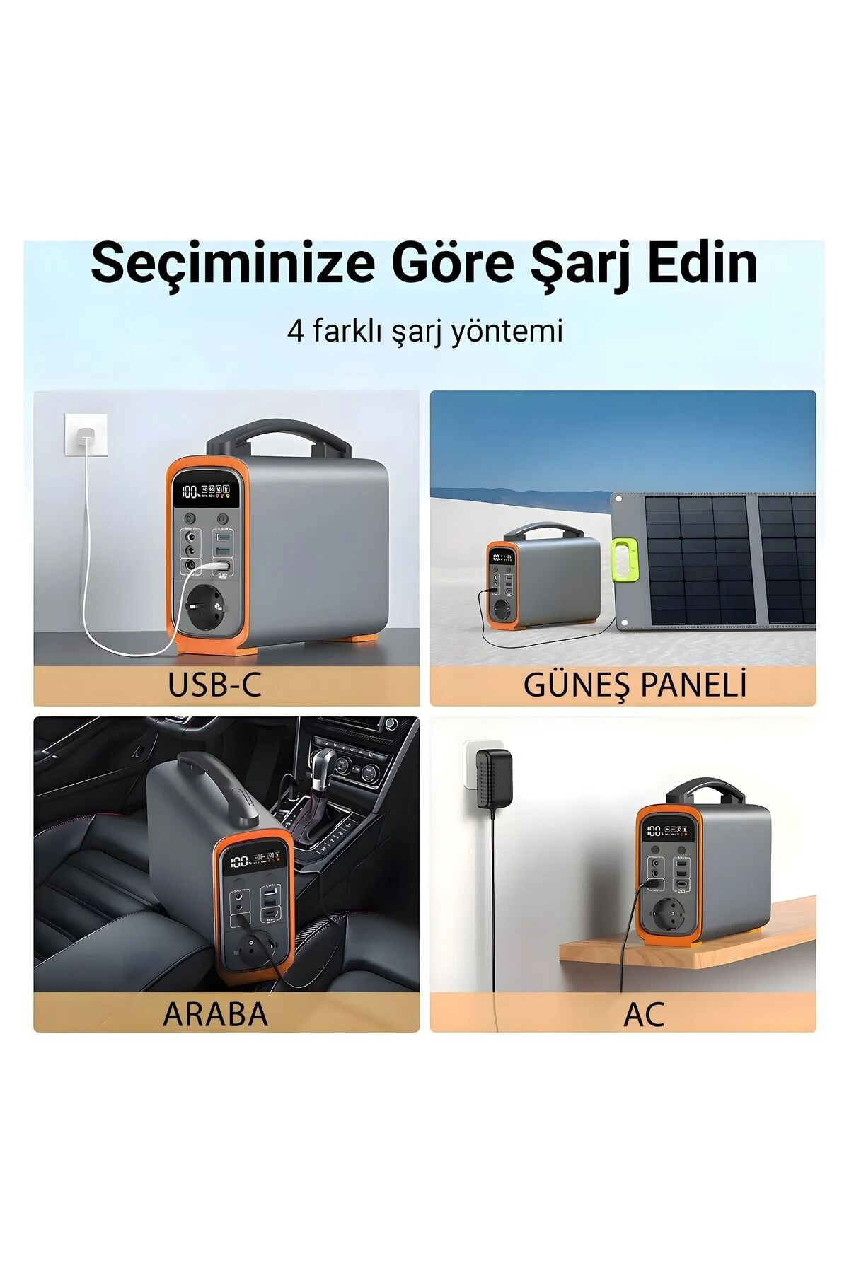 Cepini ® GT200 Taşınabilir Güç İstasyonu | 75000 mAh, 60W PD, 230V AC Priz, LED Ekran