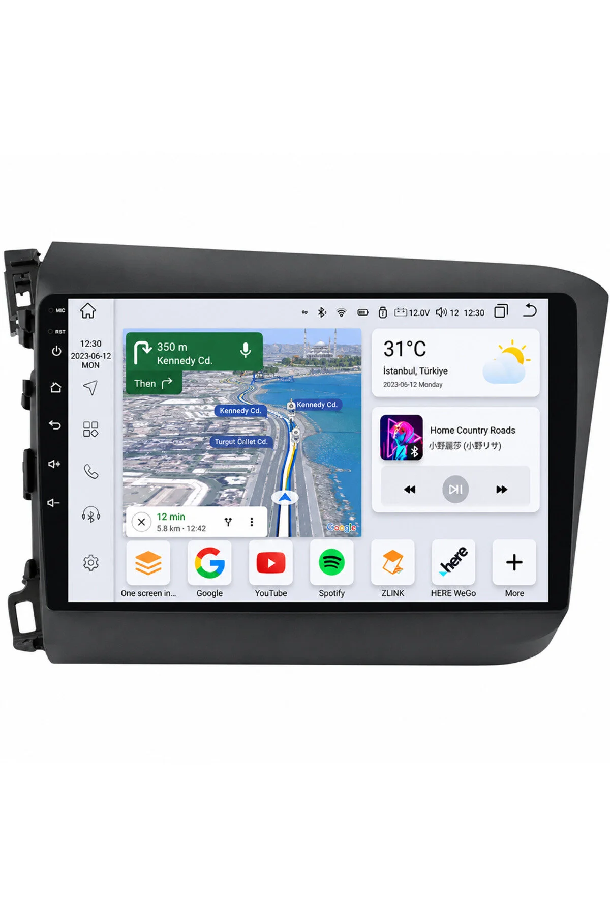 coni Honda Civic FB7 2012-2015 Uyumlu Android Navigasyon Multimedya Tesla Ekran Kablosuz CarPlay Android Auto Kameralı 6GB RAM 128GB