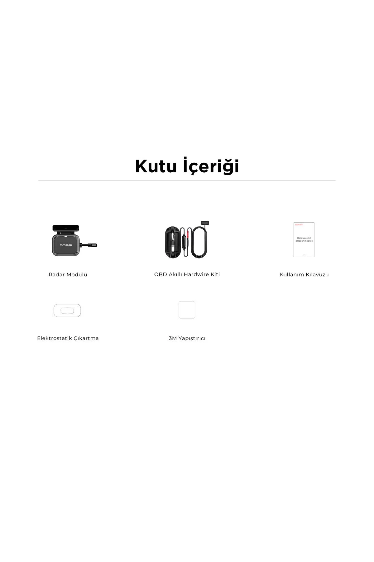 DDPAI N5 Dual Araç Içi Kamera Radar Modülü Kablolu kit