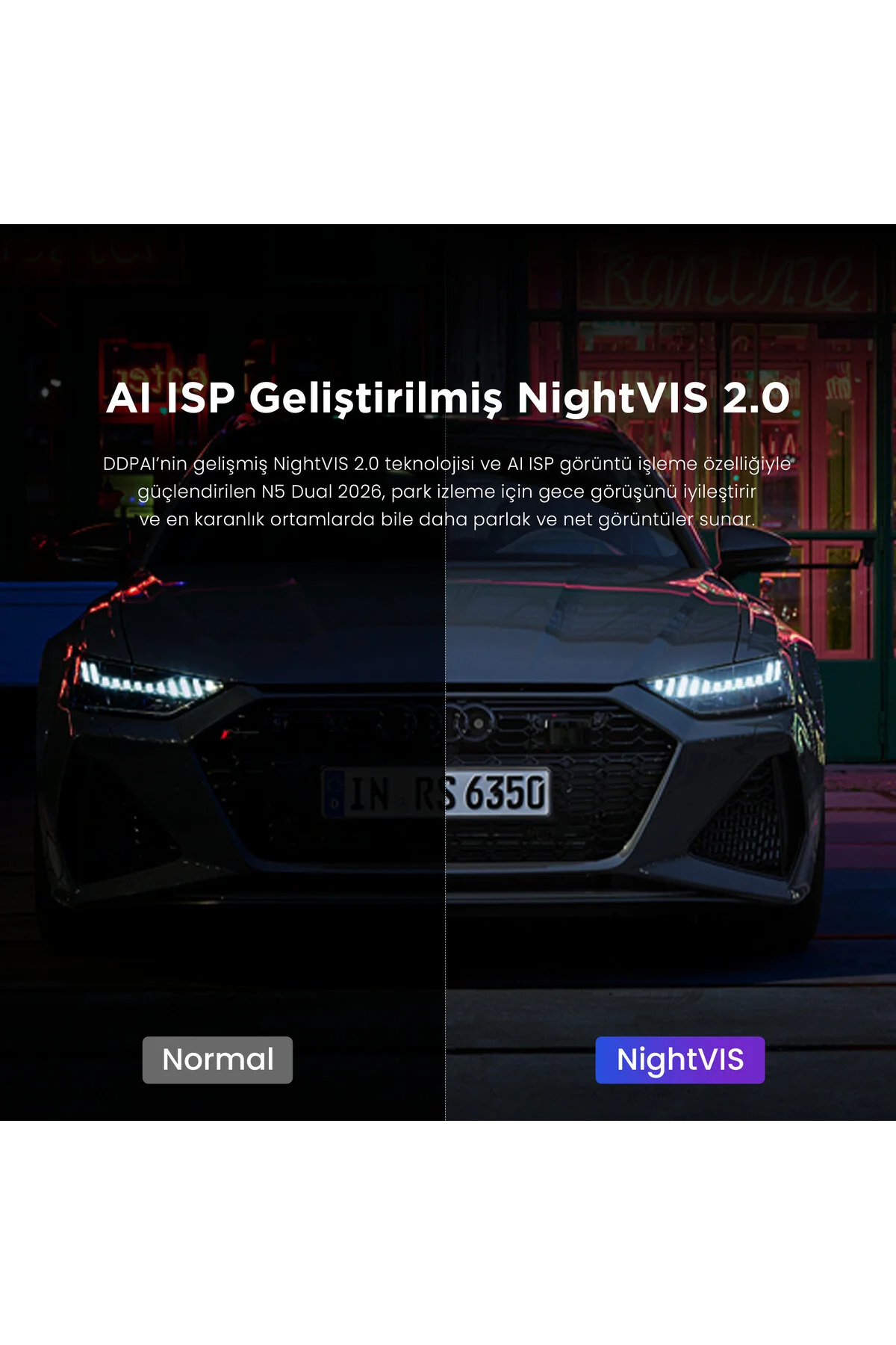 DDPAI N5 Dual Araç Kamerası Ön Arka Kamera 4K Kayıt WiFi GPS