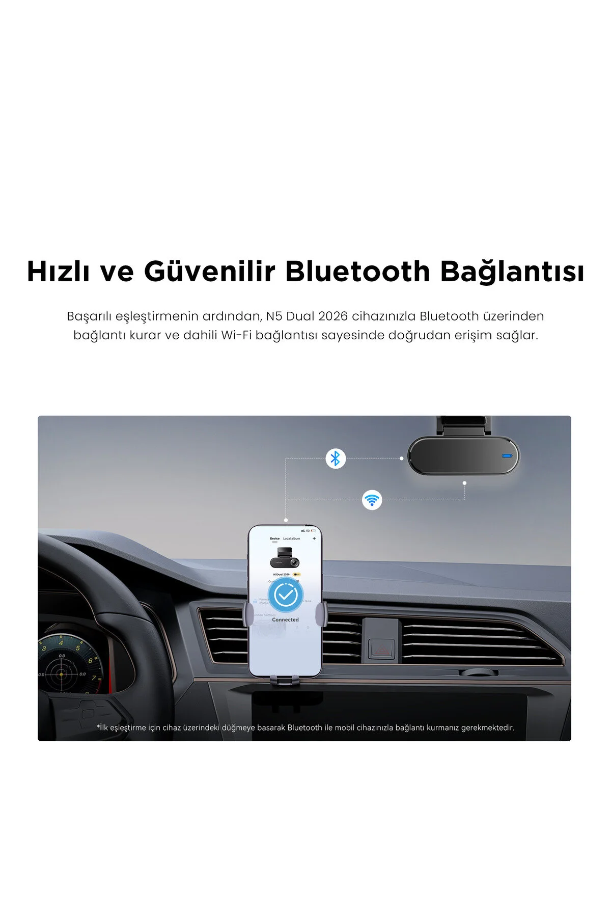 DDPAI N5 Dual Araç Kamerası Ön Arka Kamera 4K Kayıt WiFi GPS
