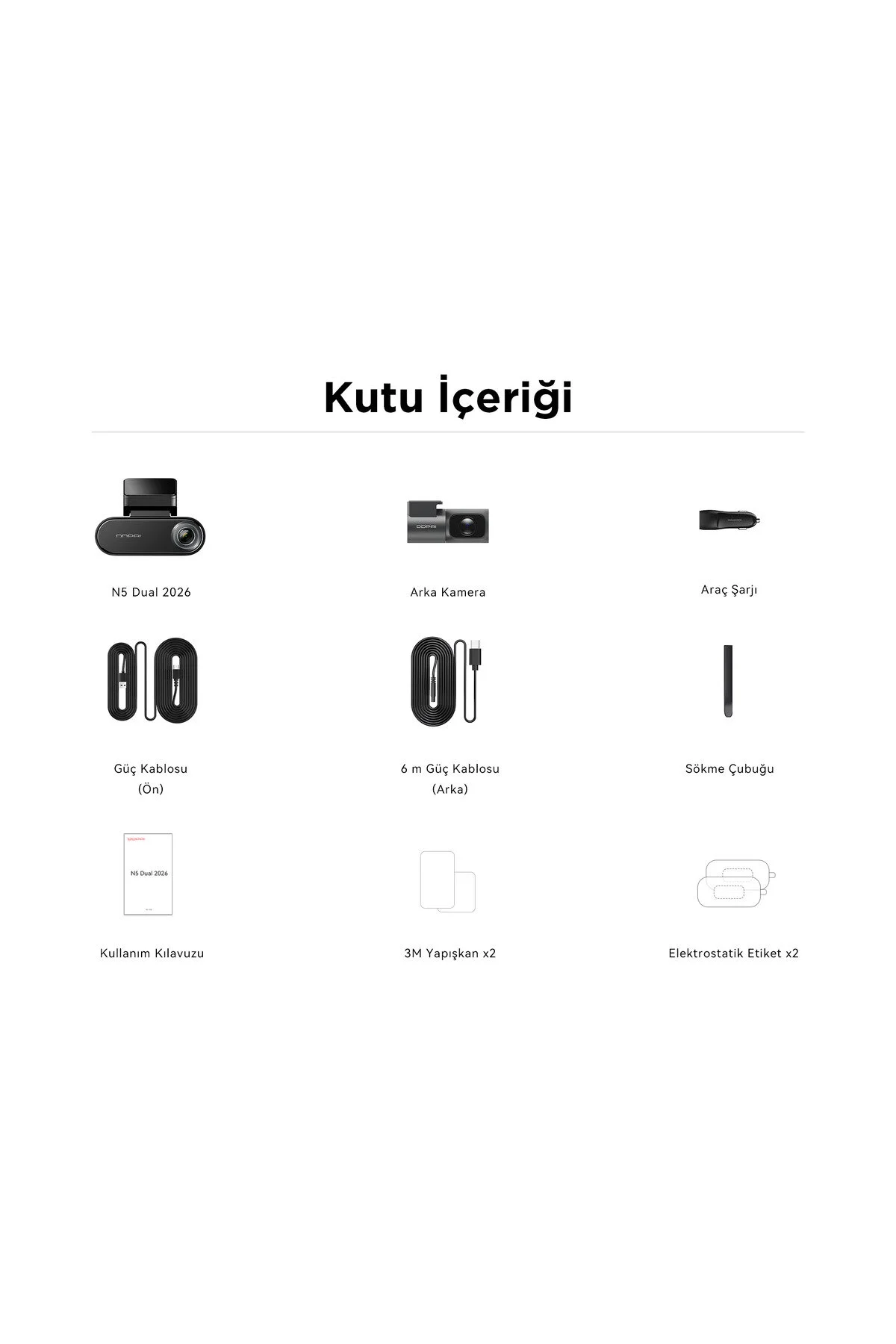 DDPAI N5 Dual Araç Kamerası Ön Arka Kamera 4K Kayıt WiFi GPS