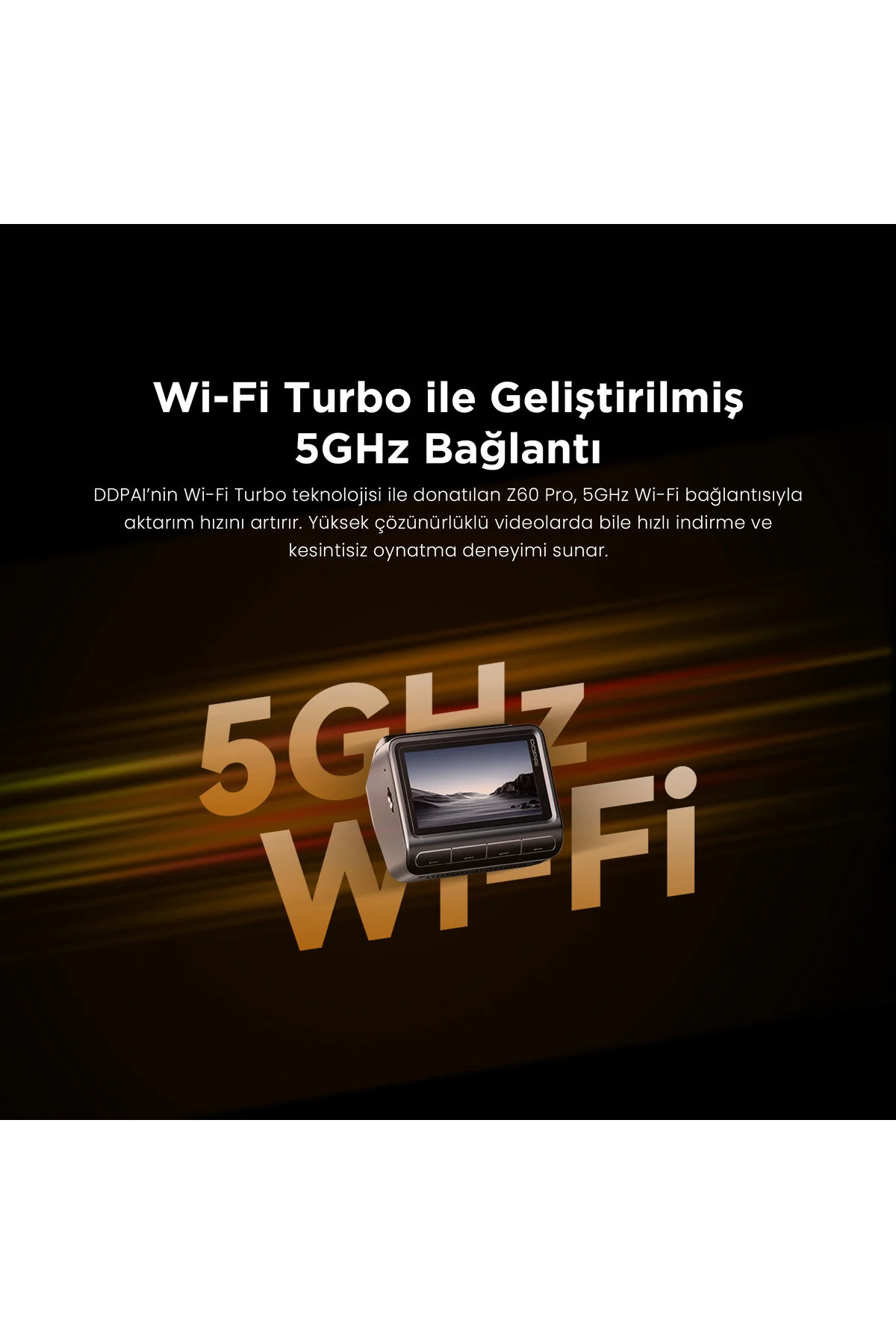 DDPAI Z60 Pro Dual Araç Kamerası Ön Arka Kamera 4K Kayıt WiFi GPS