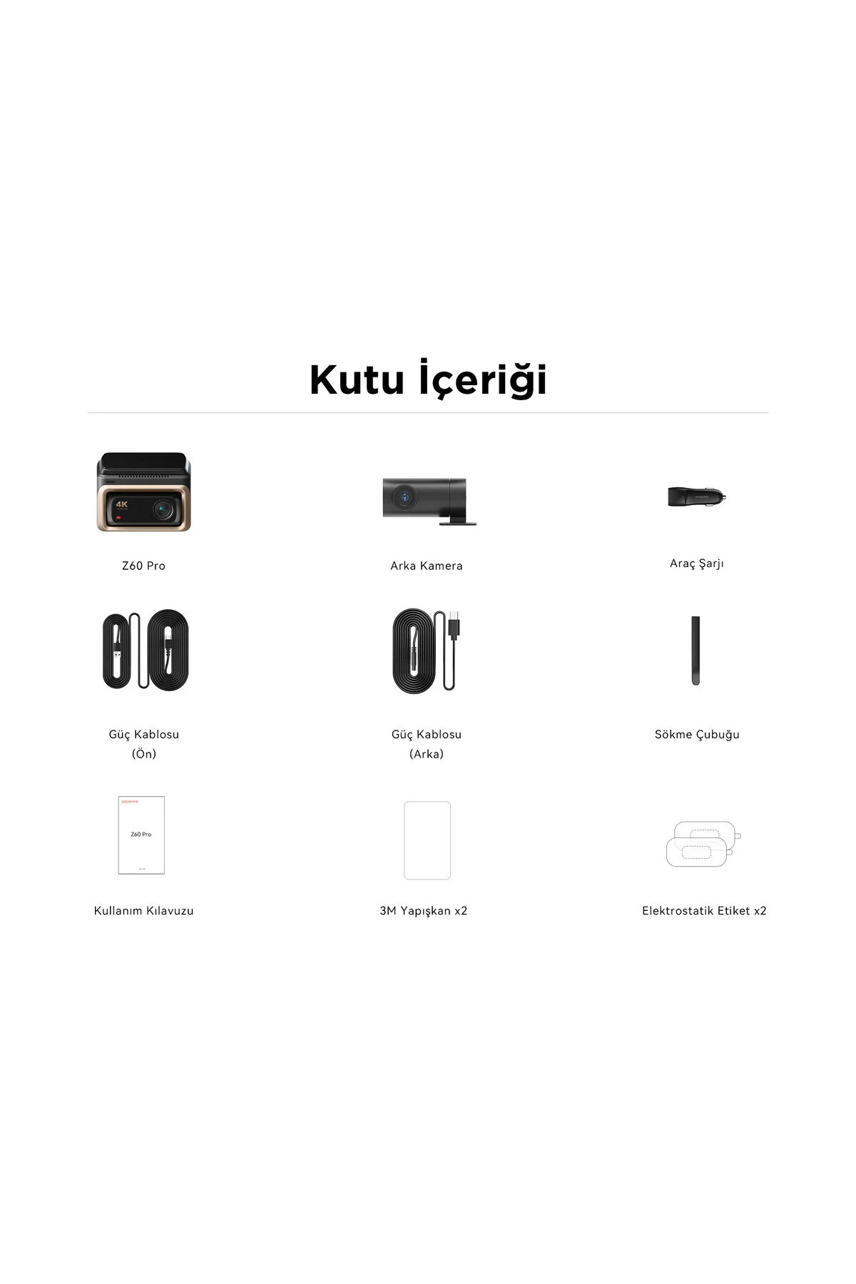 DDPAI Z60 Pro Dual Araç Kamerası Ön Arka Kamera 4K Kayıt WiFi GPS