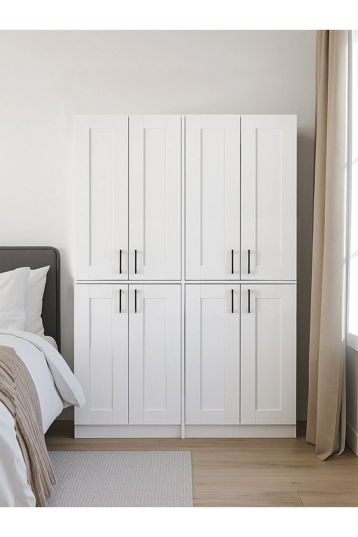 Dorpek 4 Kapaklı Gardırop - 182 cm Y, 122 cm G - Genç Odası ve Yatak Odası Gardırop | Arden