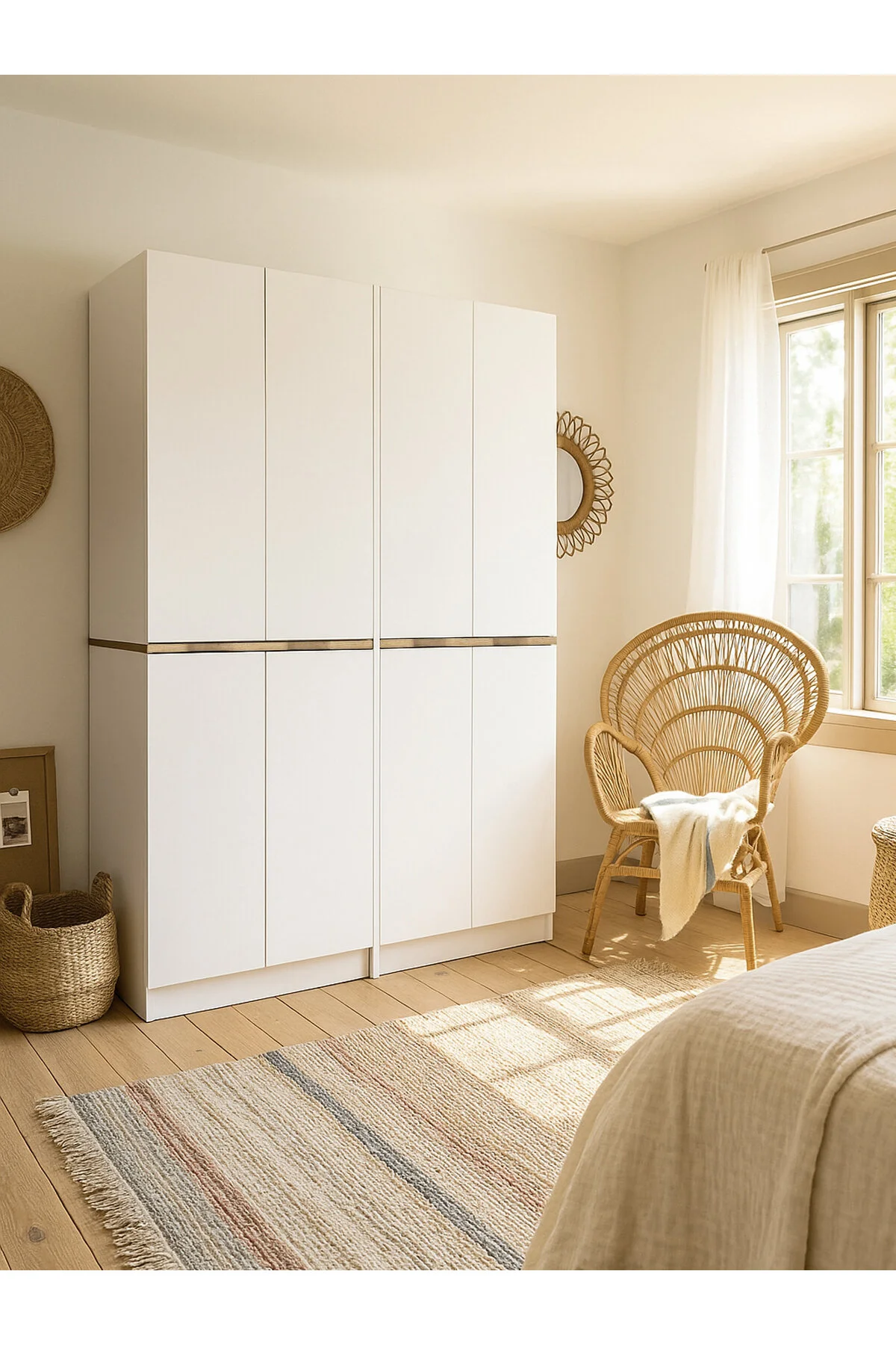 Dorpek 4 Kapaklı Gardırop - 182 cm Y, 122 cm G - Genç Odası ve Yatak Odası Gardırop | Lias