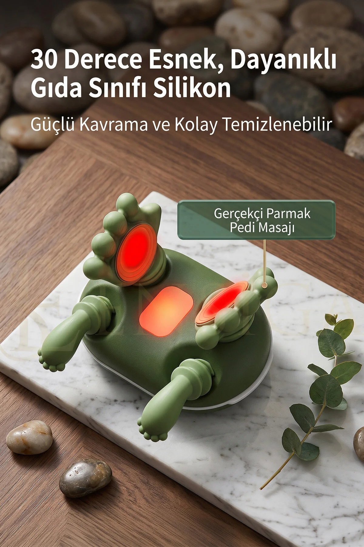 EN SİGA Yeni Nesil Boyun Masaj Aleti 3 Kırmızı Işık Kaplumbağa Terapili 12 Parmaklı LCD ekranlı Yatay Masaj Cihazı