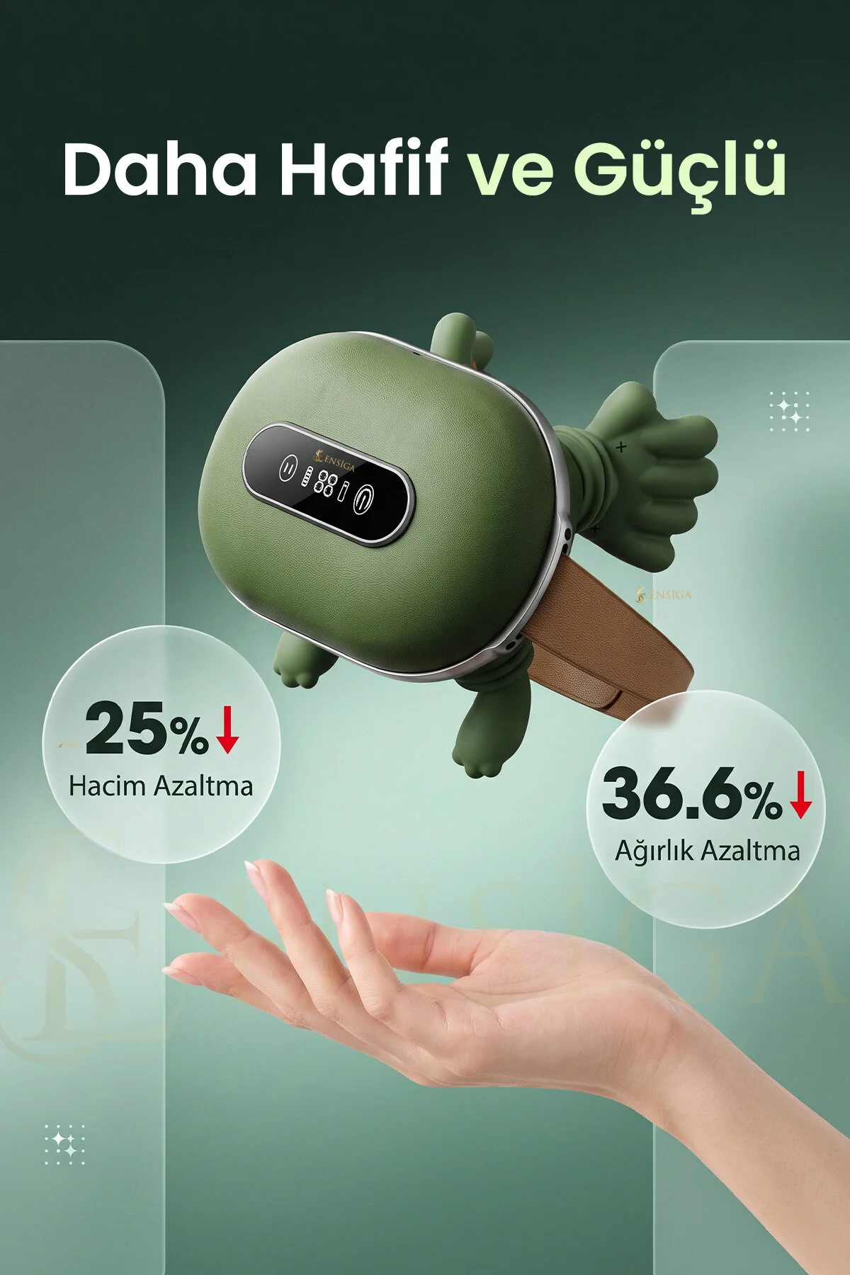 EN SİGA Yeni Nesil Boyun Masaj Aleti 3 Kırmızı Işık Kaplumbağa Terapili 12 Parmaklı LCD ekranlı Yatay Masaj Cihazı