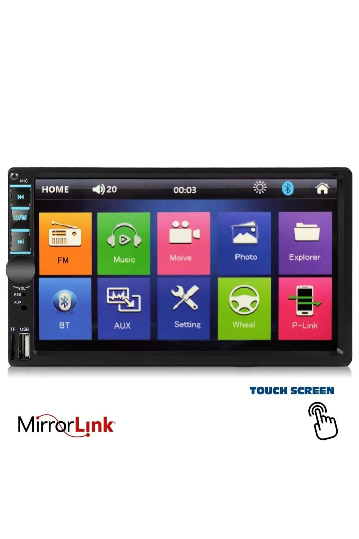 Genel Markalar Kamosonıc Ks-g755 Double Teyp 7" 4x45w Mirrorlink Bt/usb/sd/fm/aux Kameralı