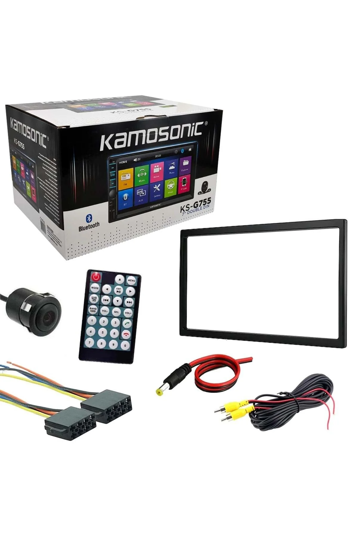 Genel Markalar Kamosonıc Ks-g755 Double Teyp 7" 4x45w Mirrorlink Bt/usb/sd/fm/aux Kameralı