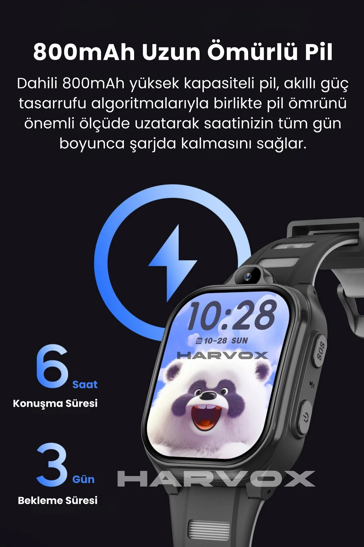HARVOX HX Kids 4G Pro+ Android Sim Kartlı Gps Akıllı Çocuk Saati Konum Takibi Görüntülü Konuşma 4G Destekli