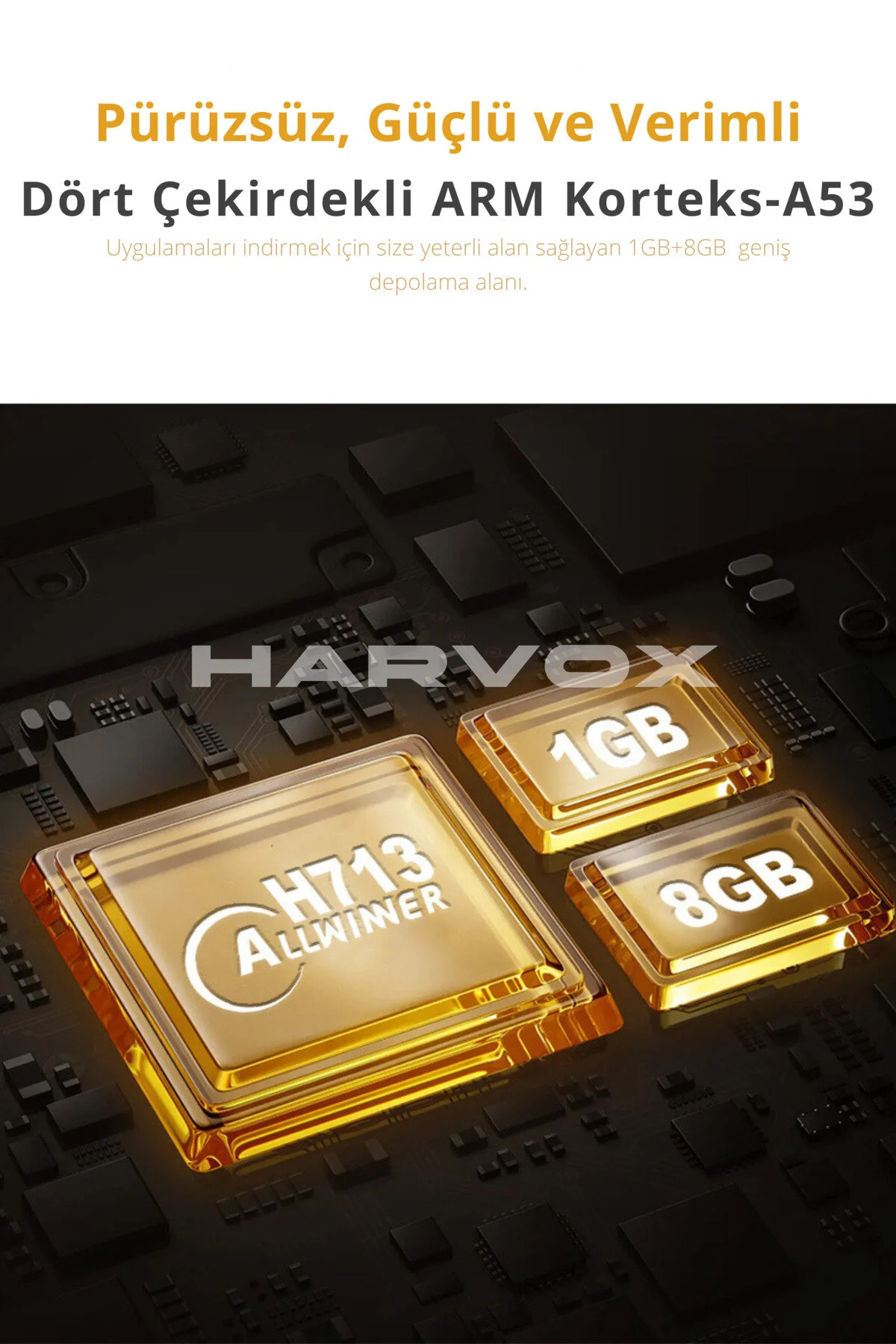 HARVOX K2 Bataryalı Projeksiyon Cihazı Taşınabilir 4K Destekli 1080P Android Sistemli Projektör
