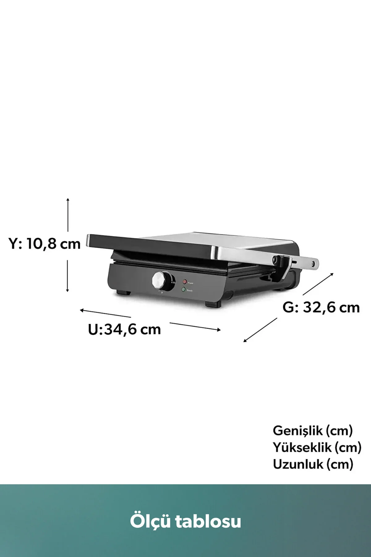 HOMEND Grilliant 1349H 4 Dilim Kapasiteli Gövdeli Döküm Plakalı Tost ve Izgara Makinesi Inox 2000W
