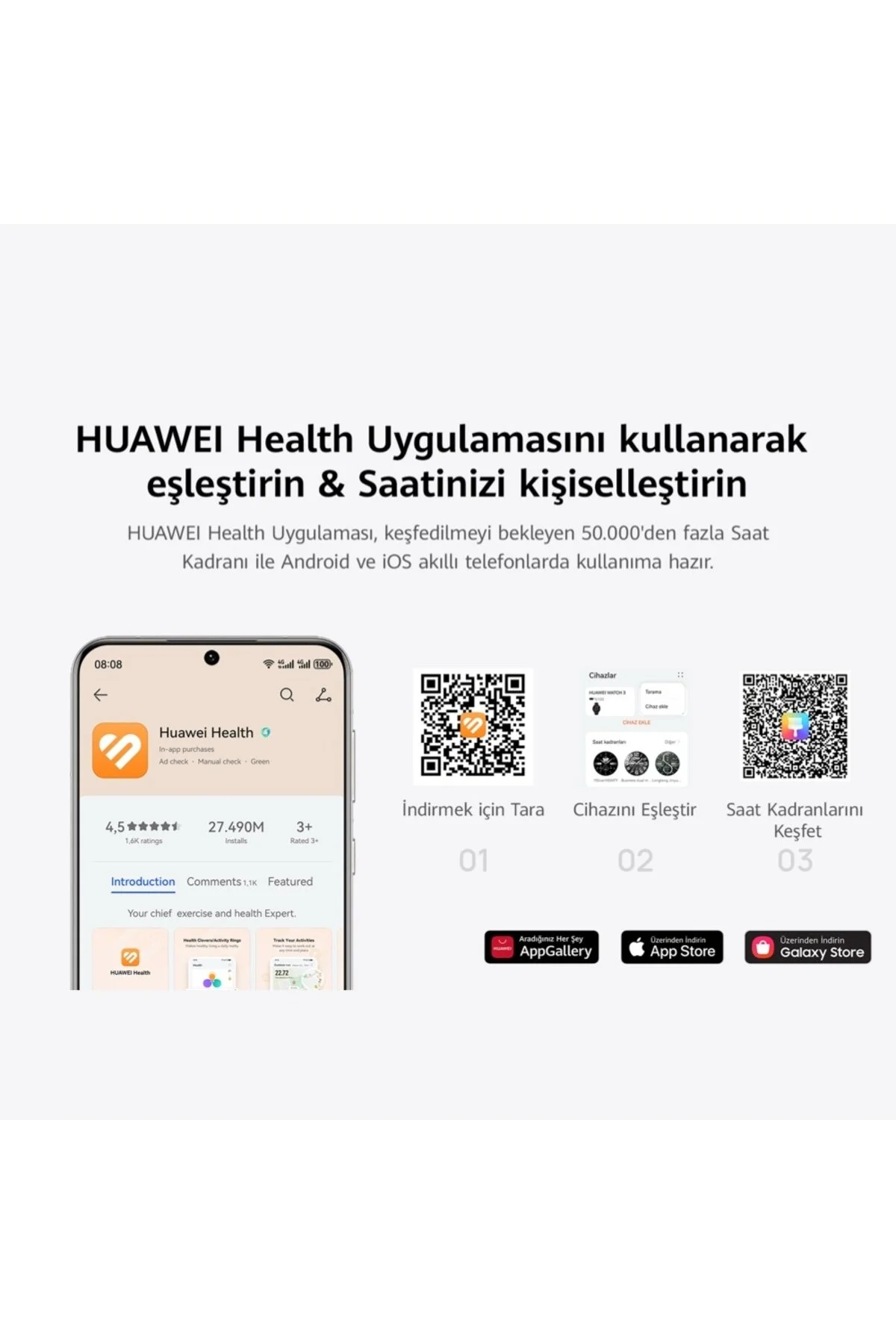 Huawei Watch Fit 4 (HUAWEI Türkiye Garantili) - Beyaz