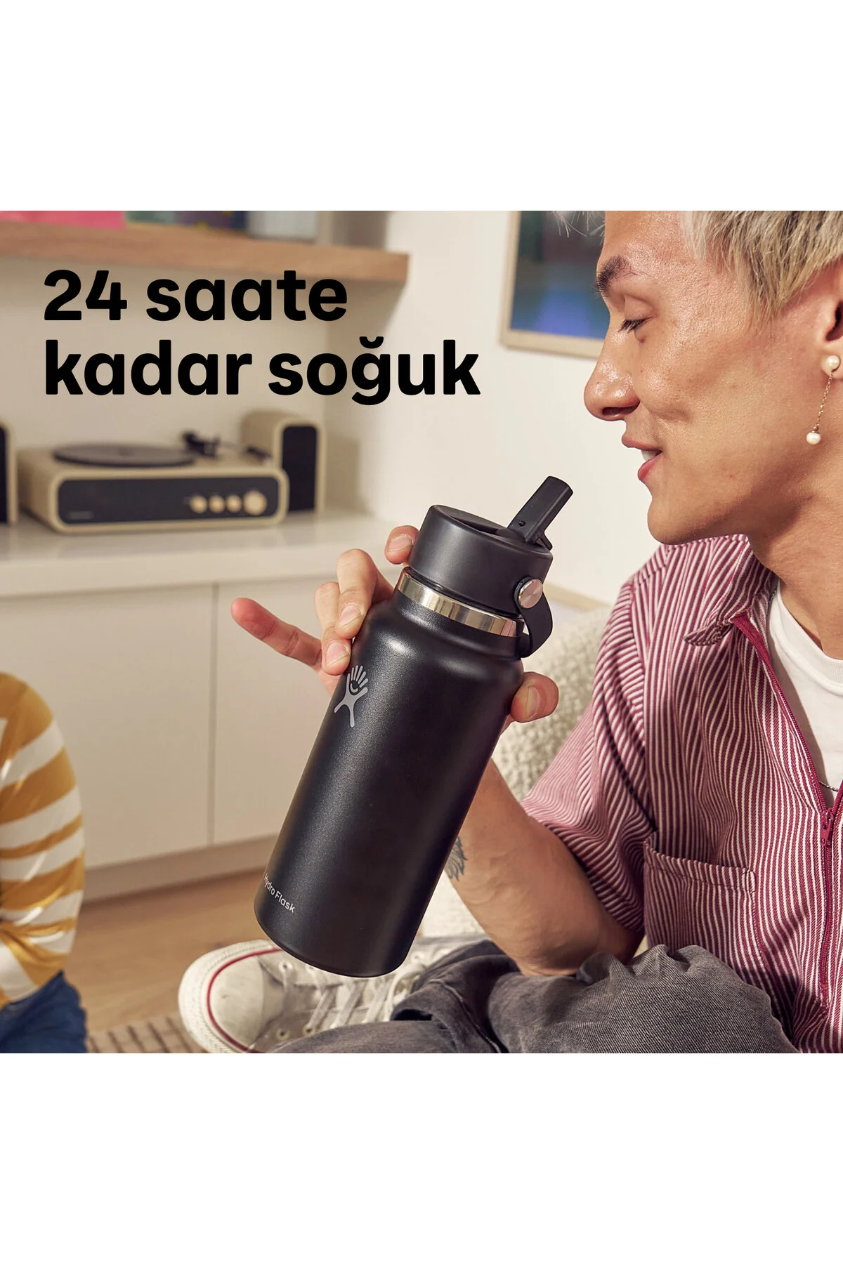 Hydro Flask Geniş Kapak Pipetli Termos 946 ml (32 Oz) - Surf Mavi