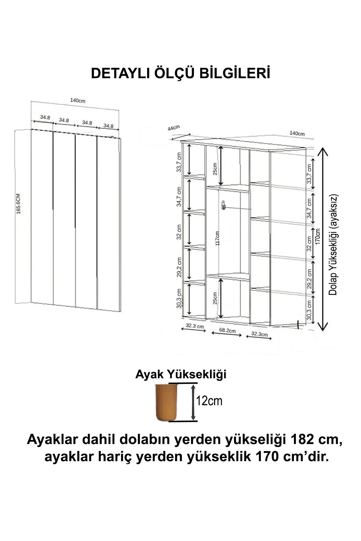 İMBAŞ Buğlem 4 Kapaklı Gardırop