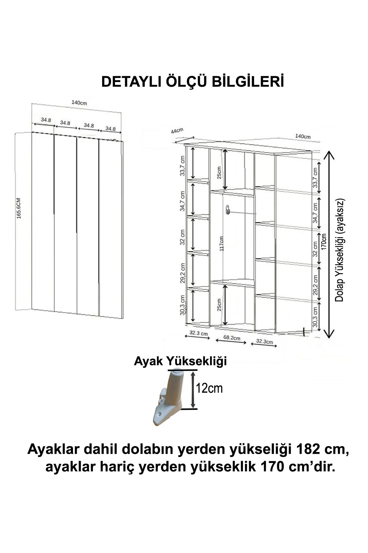 İMBAŞ Safir 4 Kapaklı Gardırop