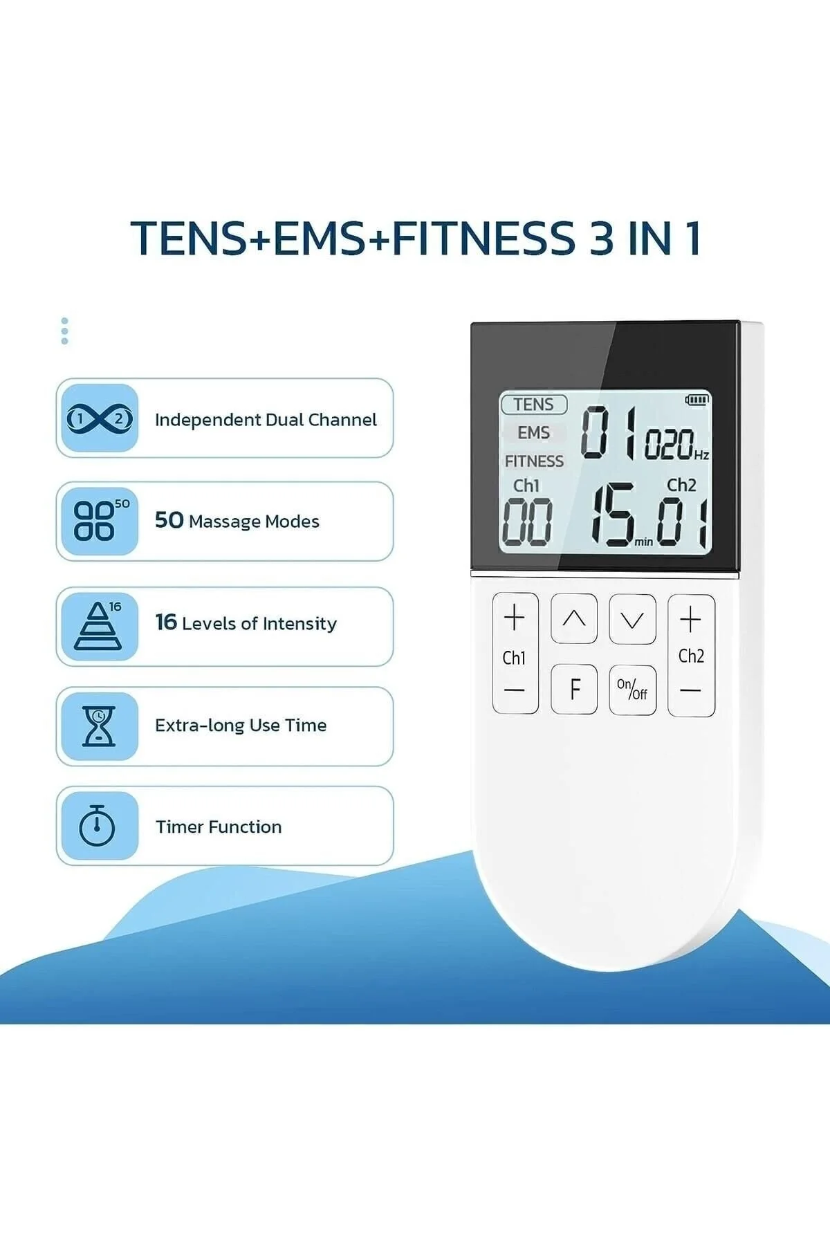Iron KTR-2610 Fizik Tedavi Şarjlı TENS + EMS + MASAJ Cihazı + Taşıma Kabı