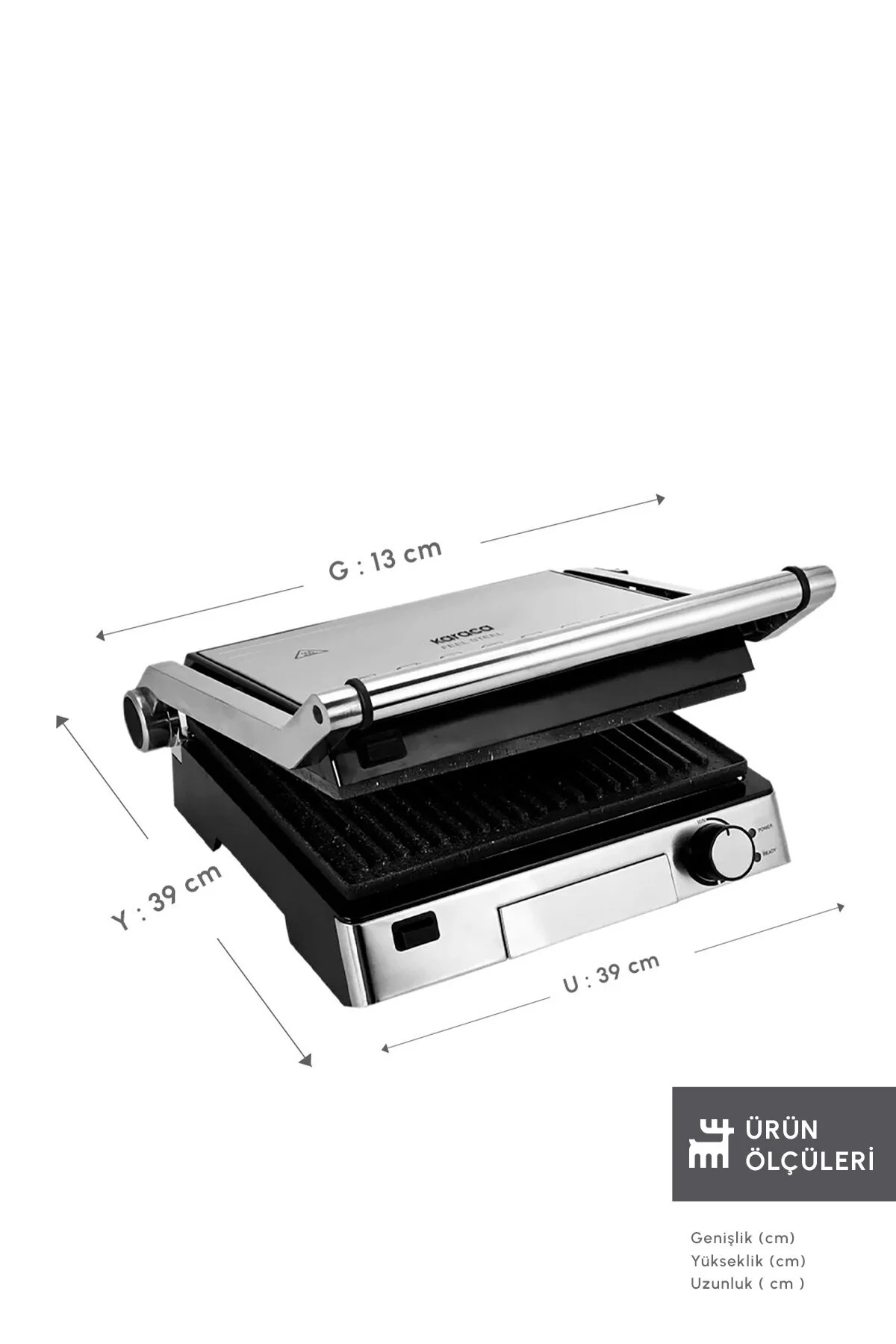Karaca Biogranit 6 Dilim Kapasiteli Paslanmaz Çelik Izgara ve Tost Makinesi Inox 2000W