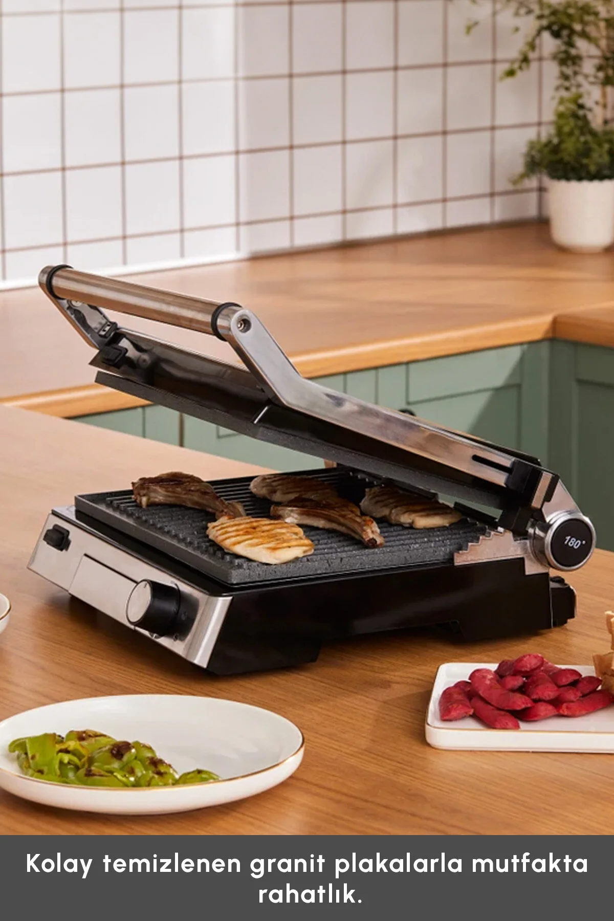 Karaca Biogranit 6 Dilim Kapasiteli Paslanmaz Çelik Izgara ve Tost Makinesi Inox 2000W