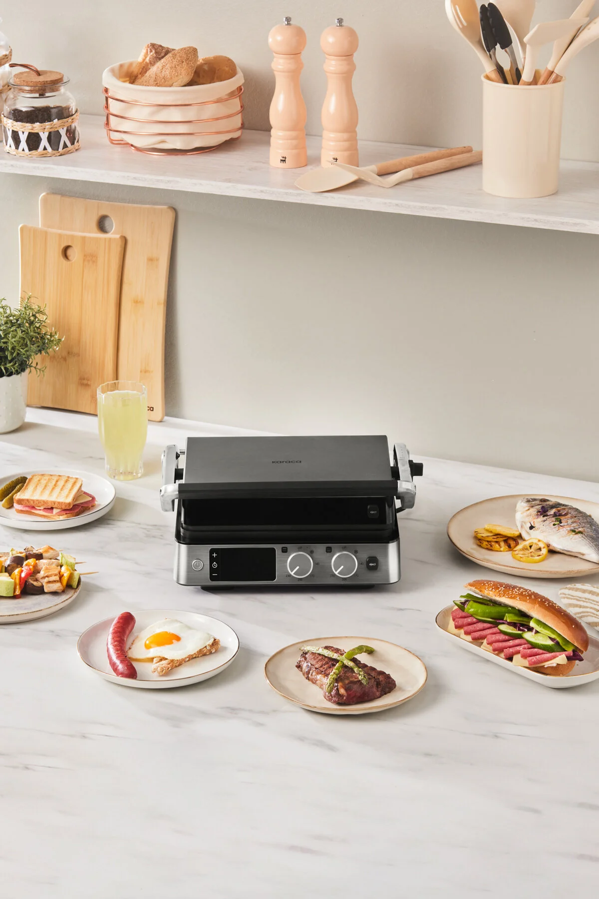 Karaca Compact Steel Sear and Grill Inox 2008 Izgara ve Tost Makinesi