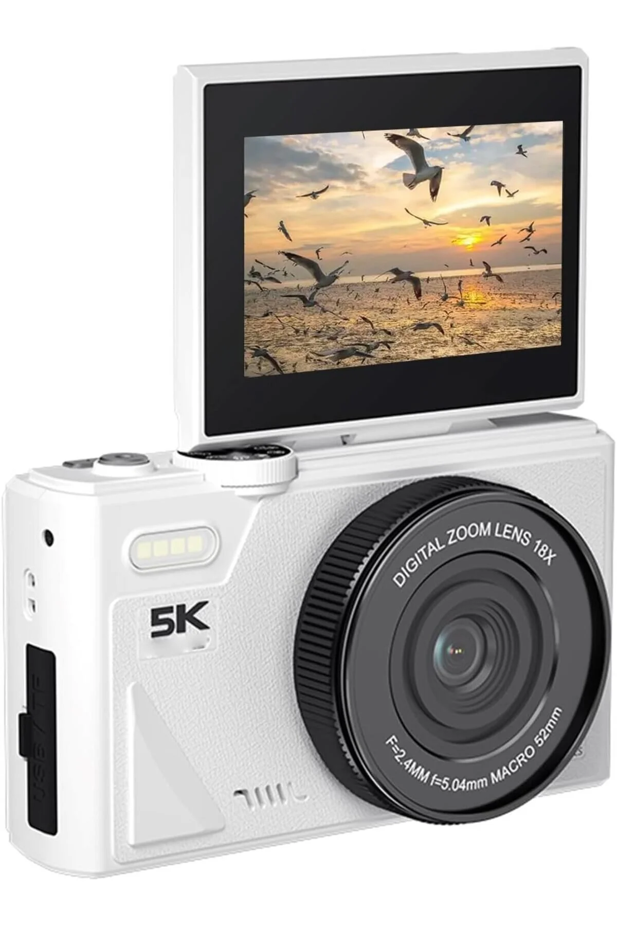 KAZEMTECH 5K Dijital Retro Video Kamera 75MP 18X Zoom Flaşlı (64GB) Kart Dijital Vlog Fotoğraf Makinesi TÜRKÇE