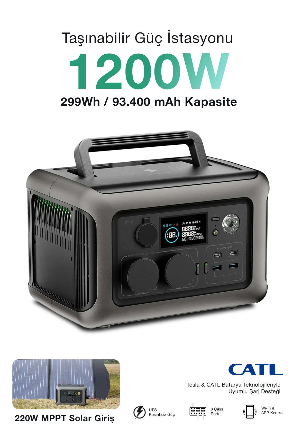 Kensa 1200W Taşınabilir Güç Istasyonu Ve Güç Kaynağı