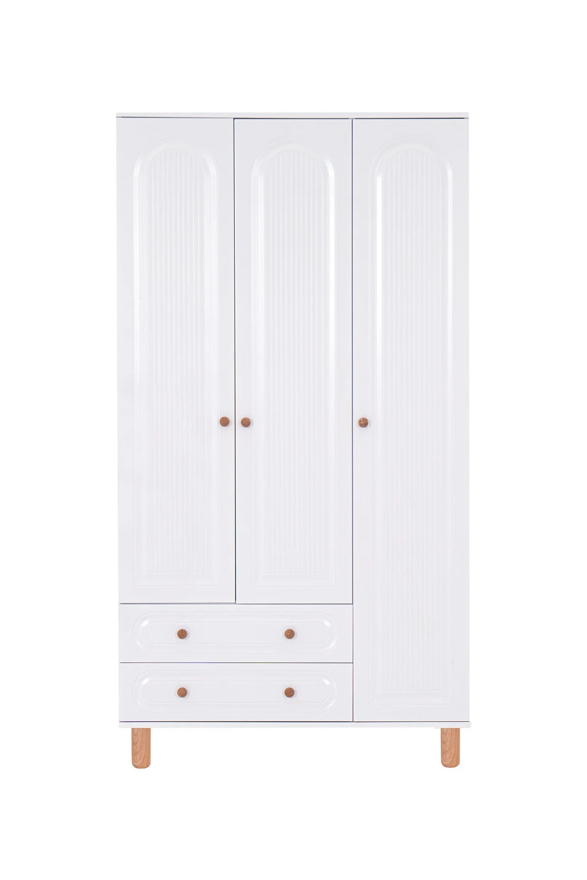Kilim Mobilya Bohera Bohem Üç Kapaklı Dolap (MDF kapaklı, yüksek ayaklı, iki çekmeceli , 200cm yükseklikte)