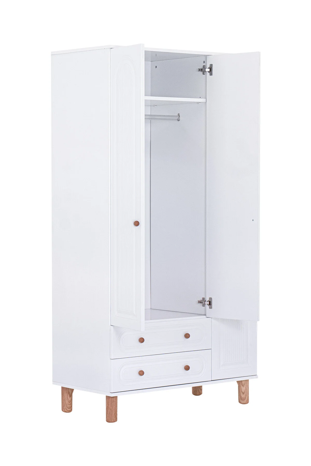 Kilim Mobilya Bohera Bohem Üç Kapaklı Dolap (MDF kapaklı, yüksek ayaklı, iki çekmeceli , 200cm yükseklikte)
