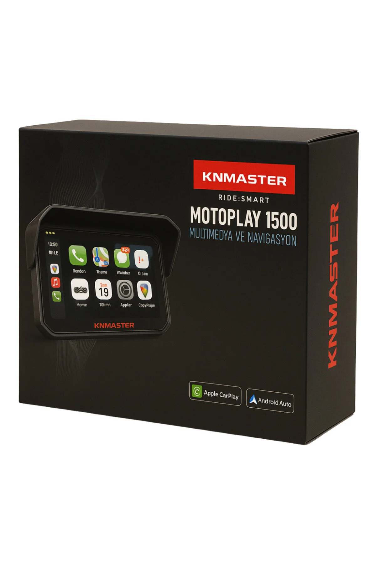 Knmaster MOTOPLAY 1500 – CarPlay & Android Auto Destekli Motosiklet Multimedya Ekranı