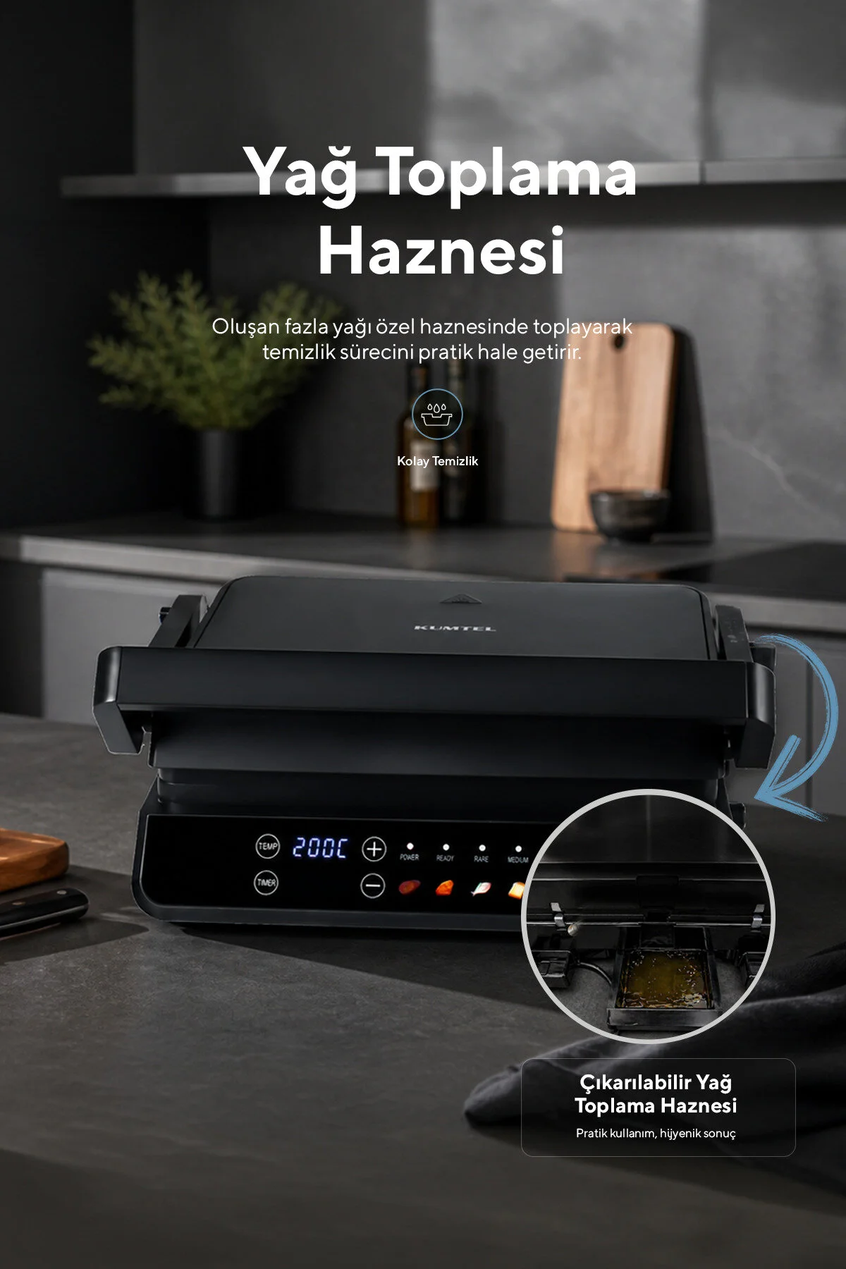 KUMTEL Dijital Tost ve Izgara Makinesi 2000 W TTM-10