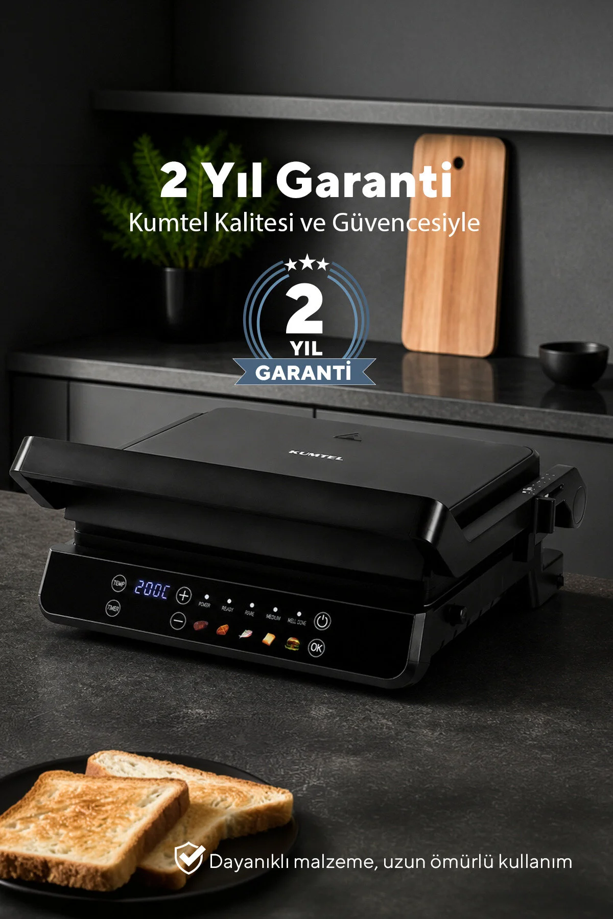 KUMTEL Dijital Tost ve Izgara Makinesi 2000 W TTM-10
