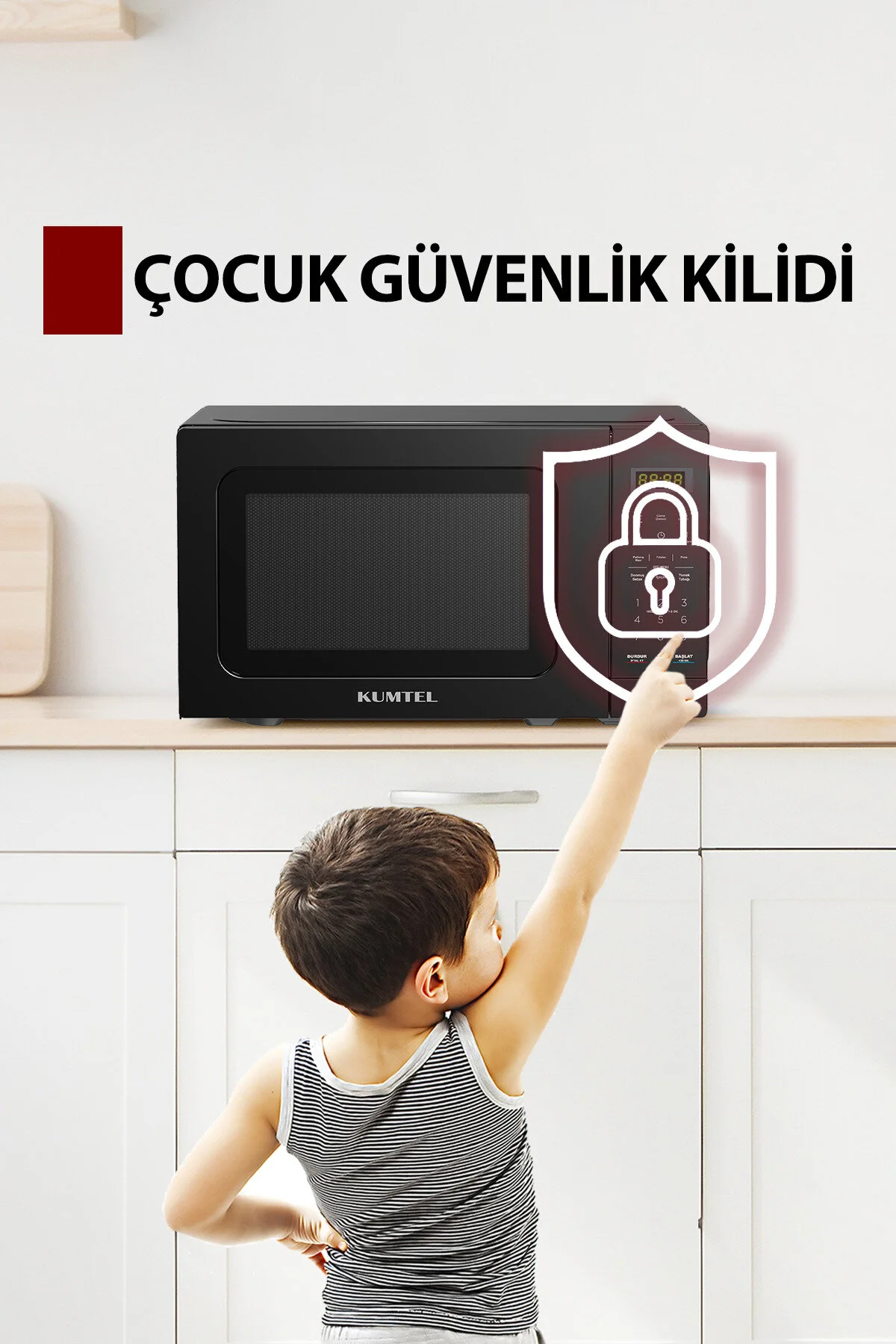 KUMTEL HM-12 Dijital Mikrodalga Fırın - Siyah