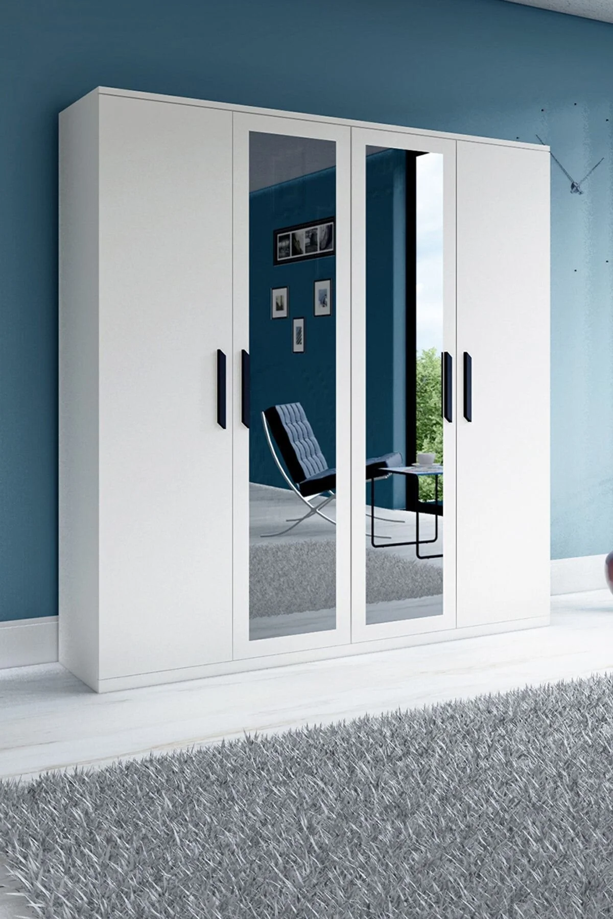 Metalia Gm 051 4 Kapılı Aynalı Gardrop Dolap