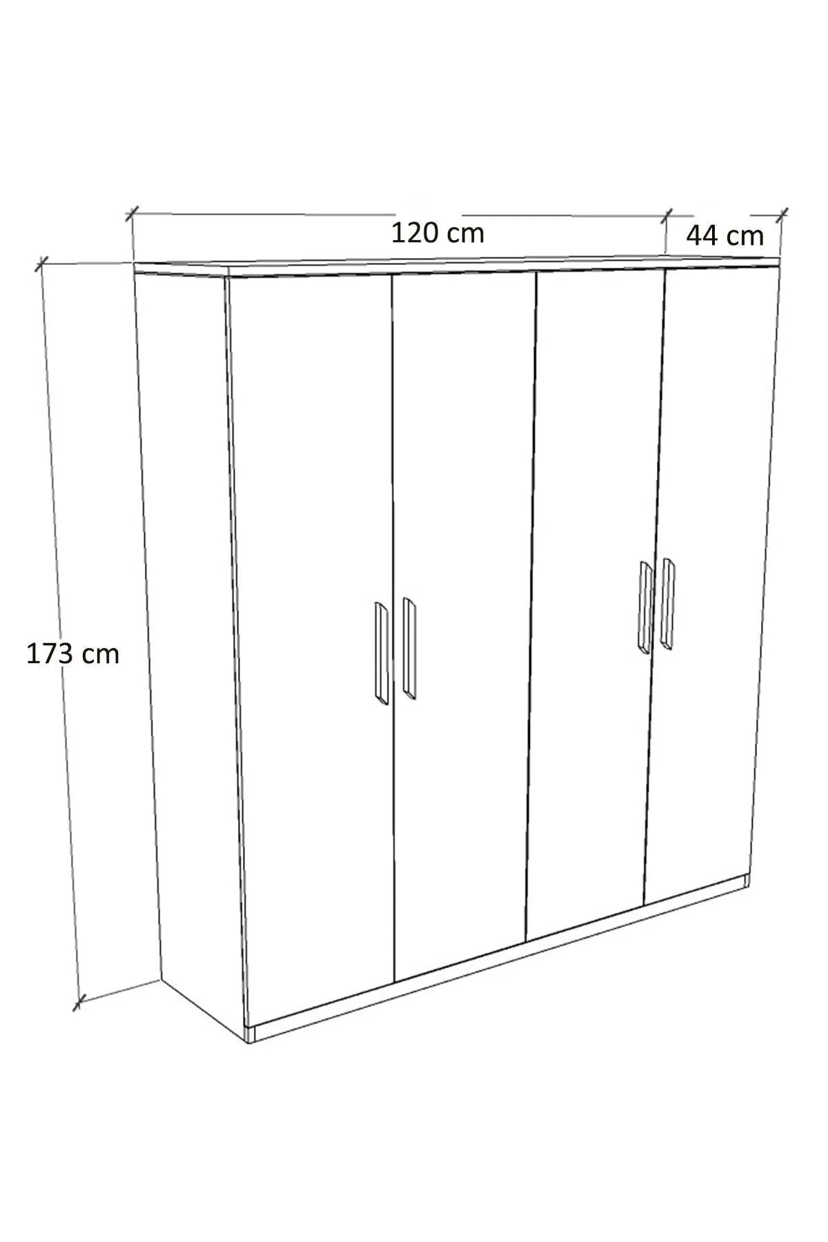 Metalia Gm 051 4 Kapılı Aynalı Gardrop Dolap