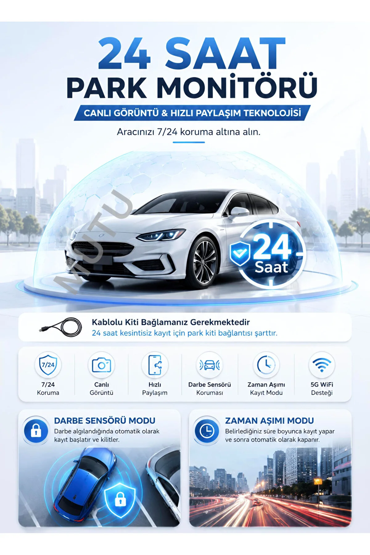 MUTU K02 PROMAX 4K 1080P Full HD 3 Kameralı GPS G Sensör Wifi Gece Görüş Ön Arka İç Araç İçi Dışı Kamera
