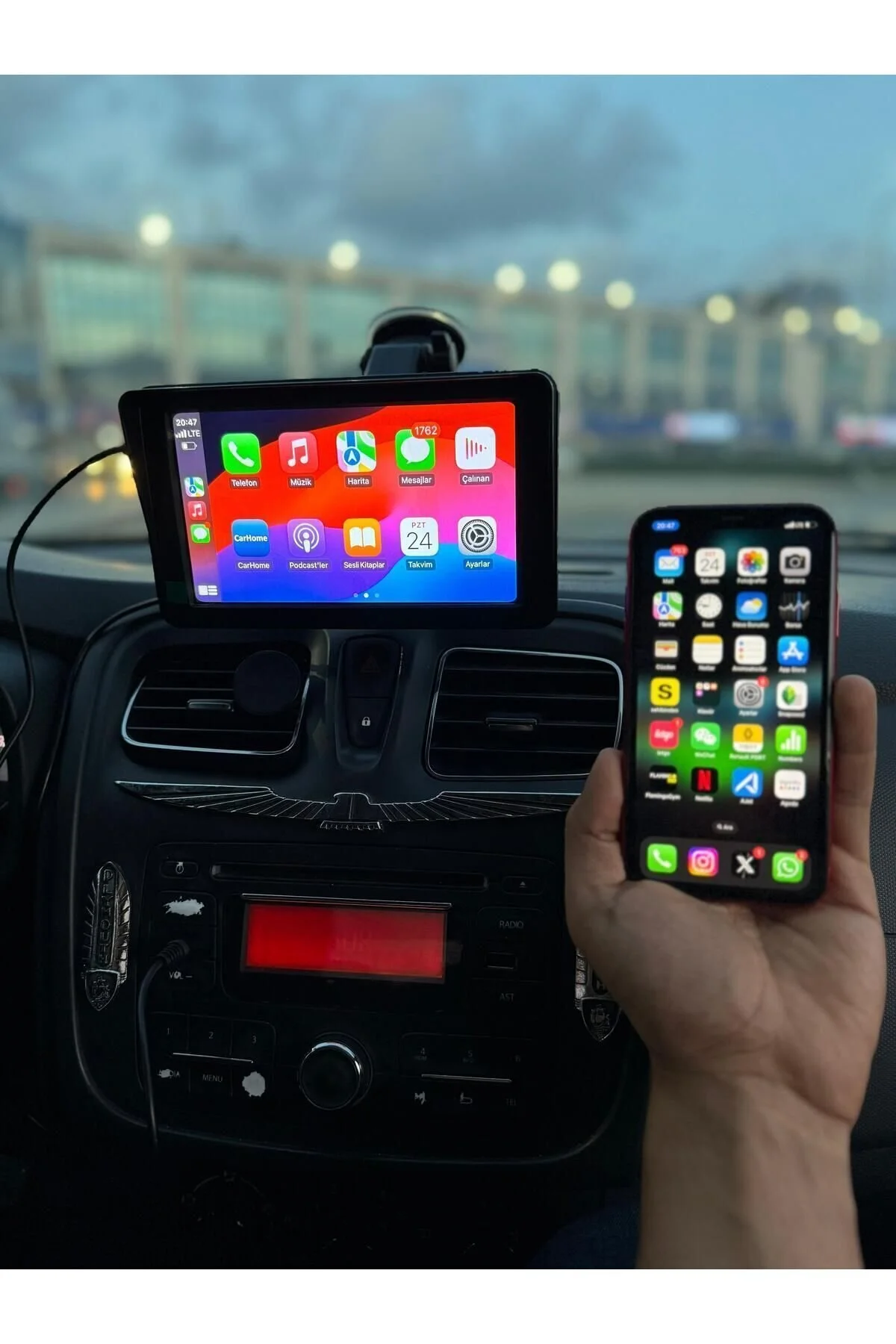 Navigold 7" Tak Çalıştır Kablosuz Apple Carplay Ve Android Auto Oto Multimedya Araç Araba Ekran double teyp
