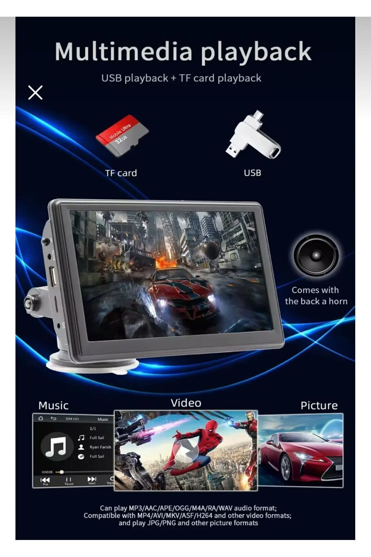 Navigold 7" Tak Çalıştır Kablosuz Apple Carplay Ve Android Auto Oto Multimedya Araç Araba Ekran double teyp