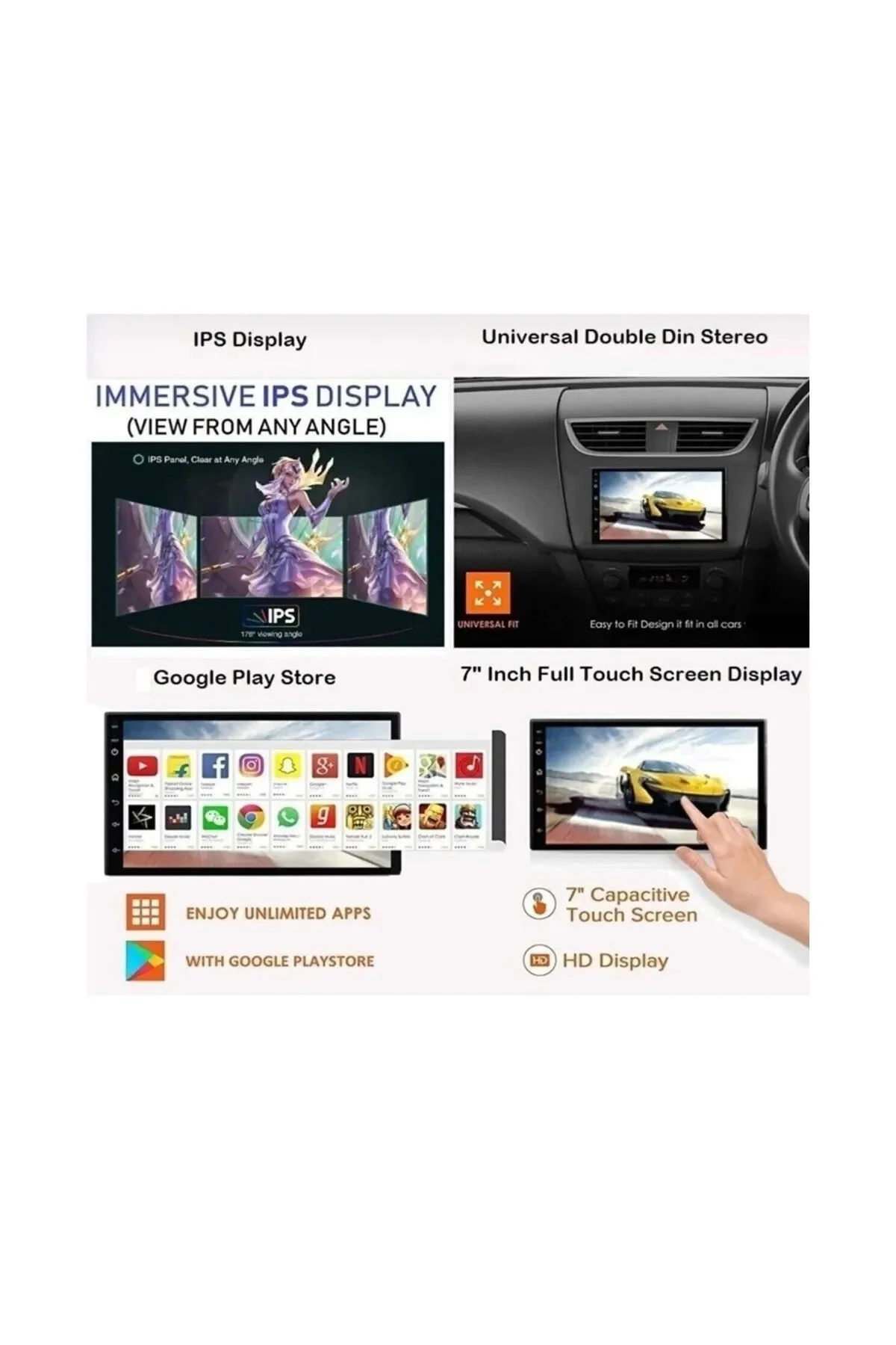 Navigold Kl-958 4gb Ram 64gb Hafıza Android Multimedya Car Playli Double Teyp 7inç Youtube Navigasyon Kamera