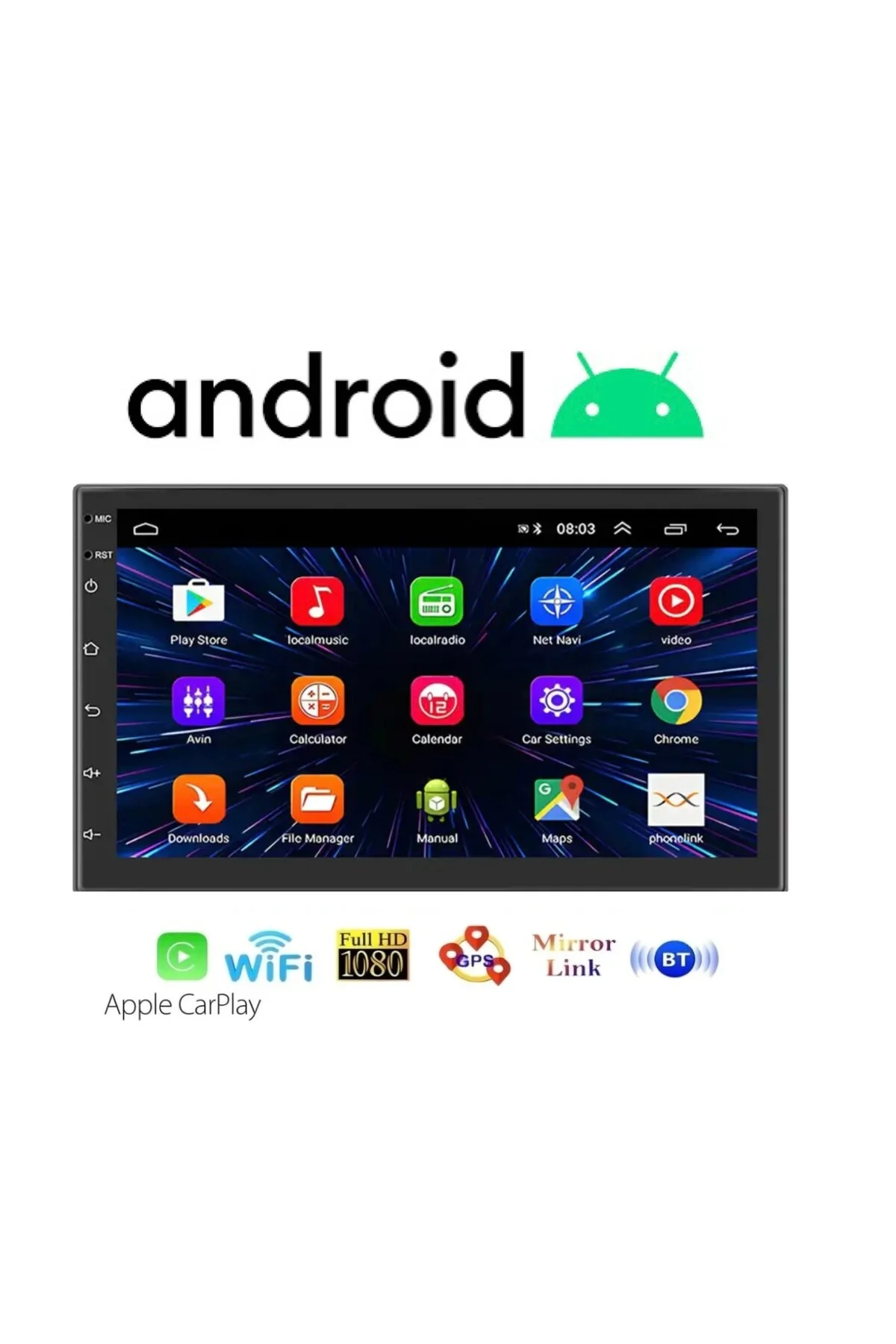 Navigold Kl-958 4gb Ram 64gb Hafıza Android Multimedya Car Playli Double Teyp 7inç Youtube Navigasyon Kamera